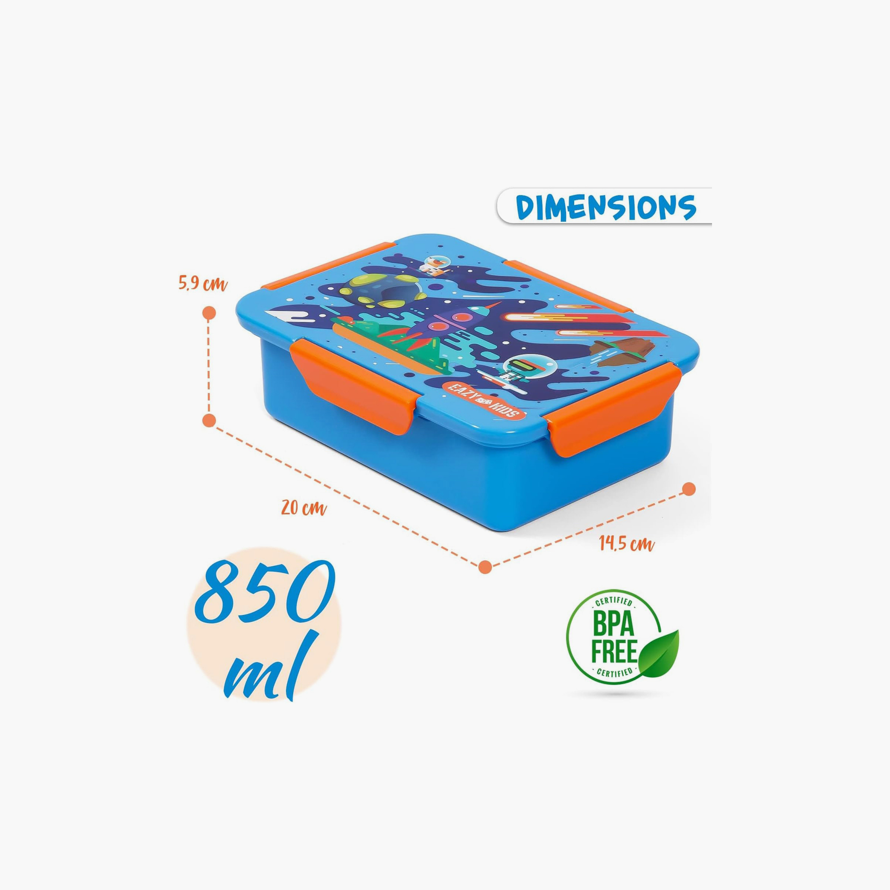 صندوق غداء بينتو إيزي كيدز قابل للتحويل - سبيس - 850 مل-school-lunchessentials-lunchboxes-image-2