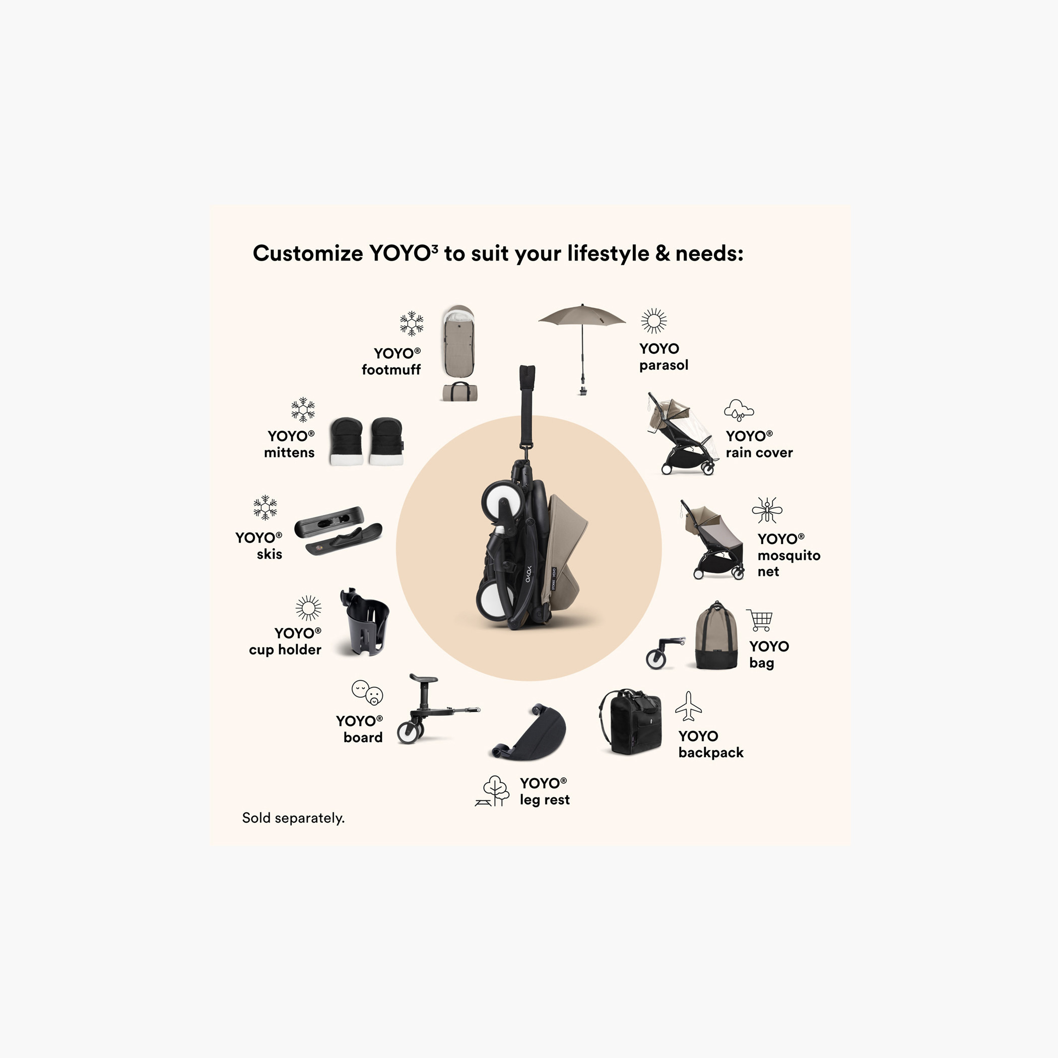 هيكل عربة أطفال يويو3 من ستوك-baby-gear-strollersandprams-strollers-image-1