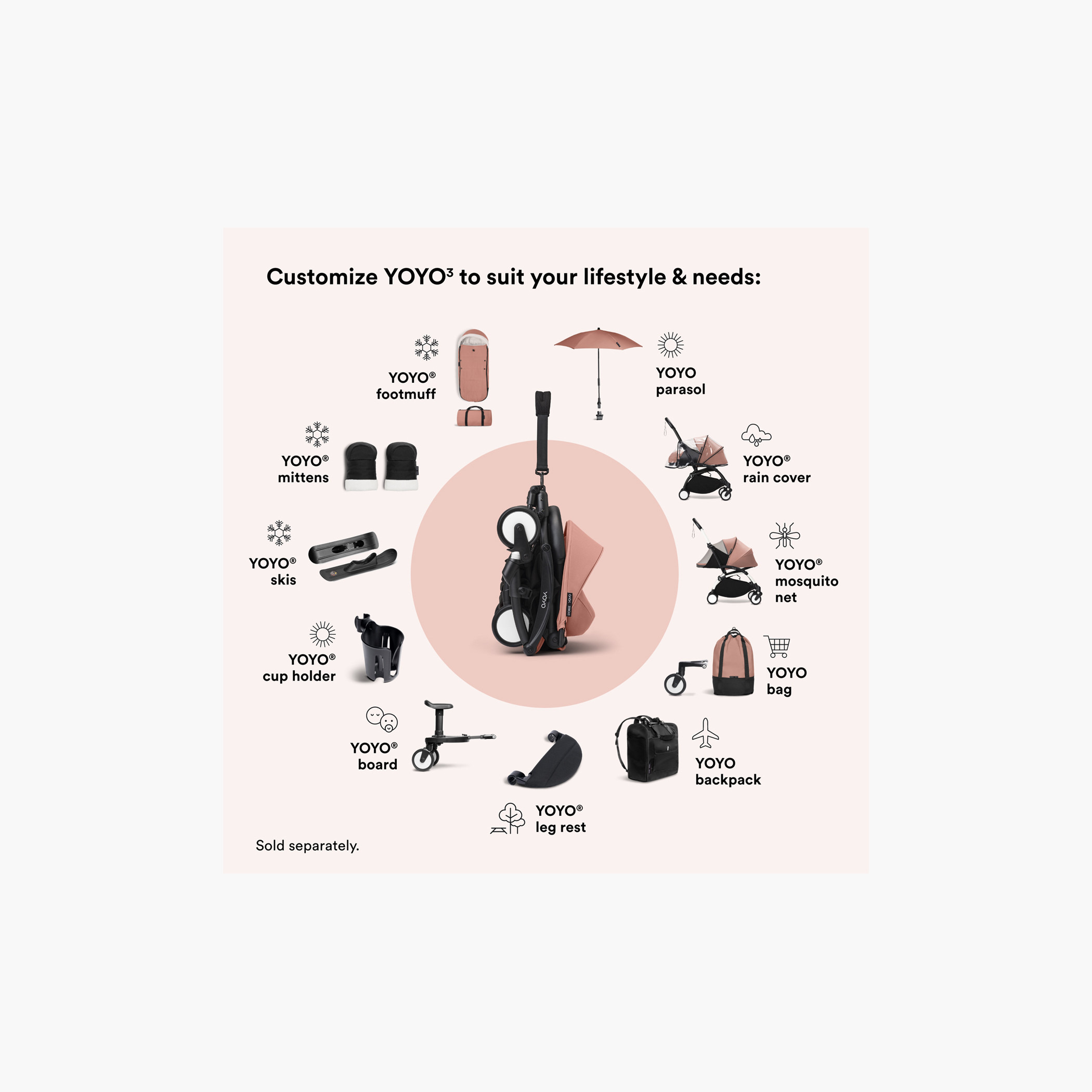 حزمة عربة أطفال يويو لحديثي الولادة 0+ من ستوك-baby-gear-strollersandprams-strollers-image-1