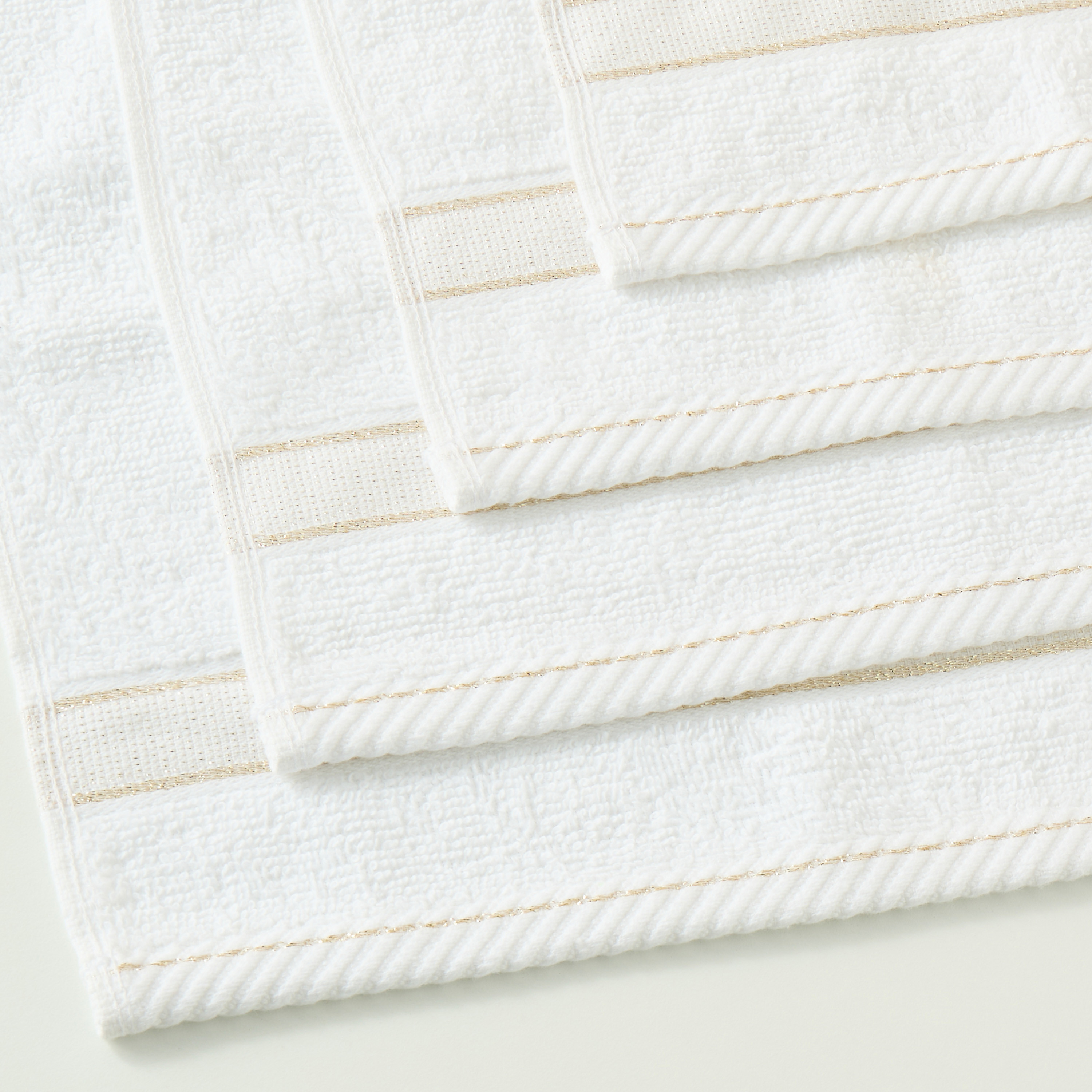 Lurex Weft 4-Piece Cotton Terry Face Towel Set - 30x30 cms-household-bathandlaundry-bathlinen-towels-image-2