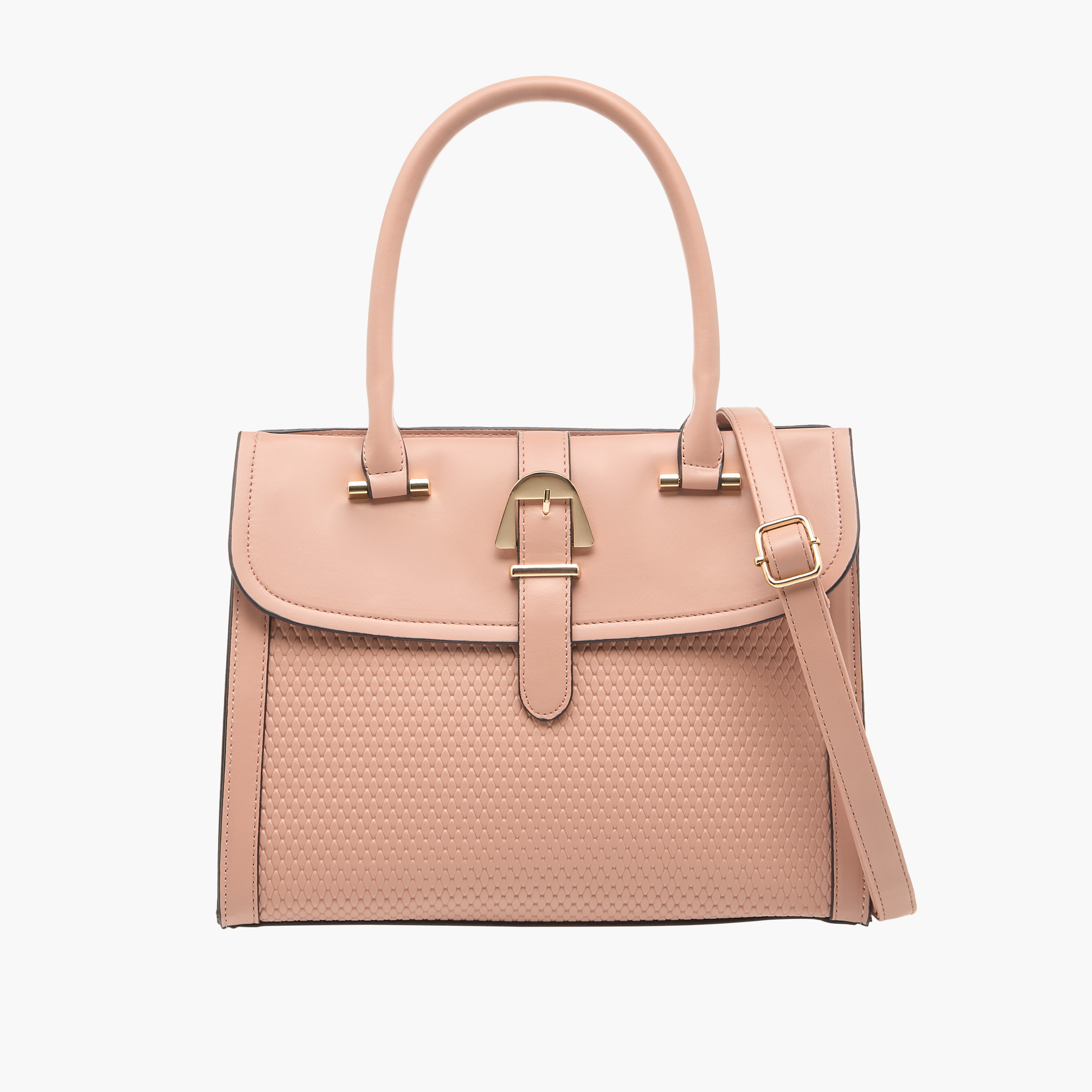 شنطة توتي بحزام بارز الملمس وحمّالة قابلة للفصل ومقابض من ساشا-women-bagsandwallets-handbags-image-1