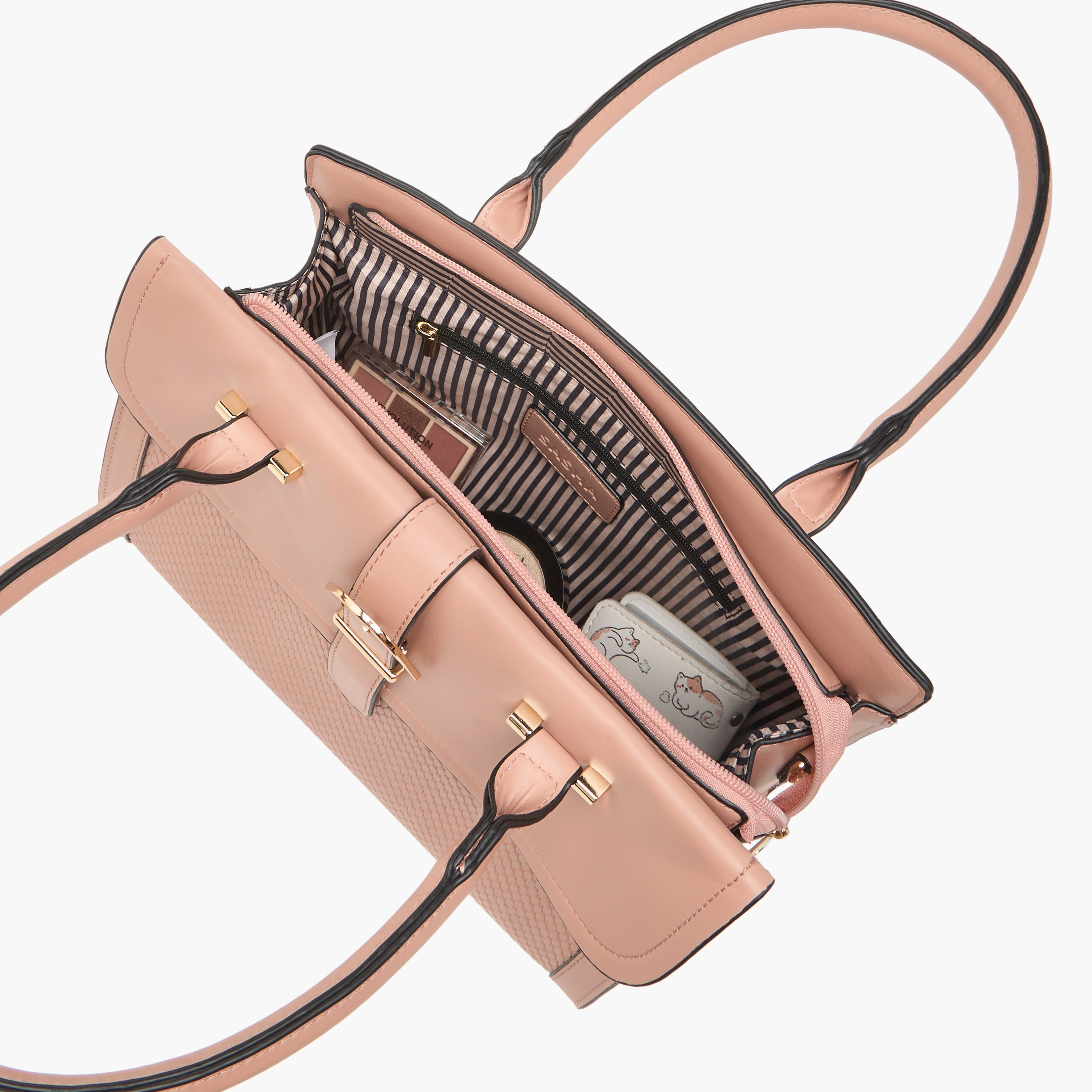 شنطة توتي بحزام بارز الملمس وحمّالة قابلة للفصل ومقابض من ساشا-women-bagsandwallets-handbags-image-9