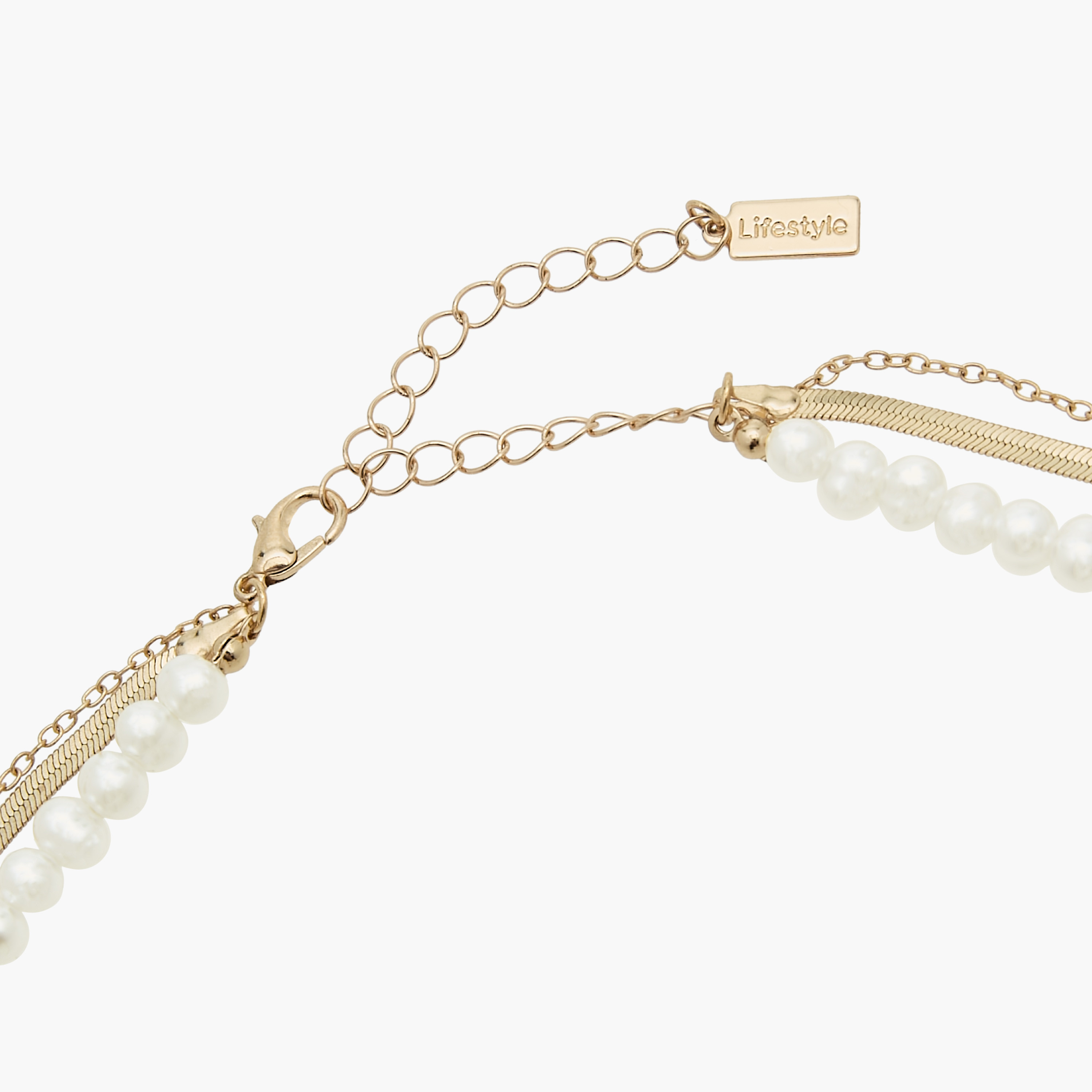 عقد متعدّد الطبقات بدلاية لؤلؤ ومشبك إغلاق-women-watchesandjewellery-jewellery-necklacesandpendants-image-3