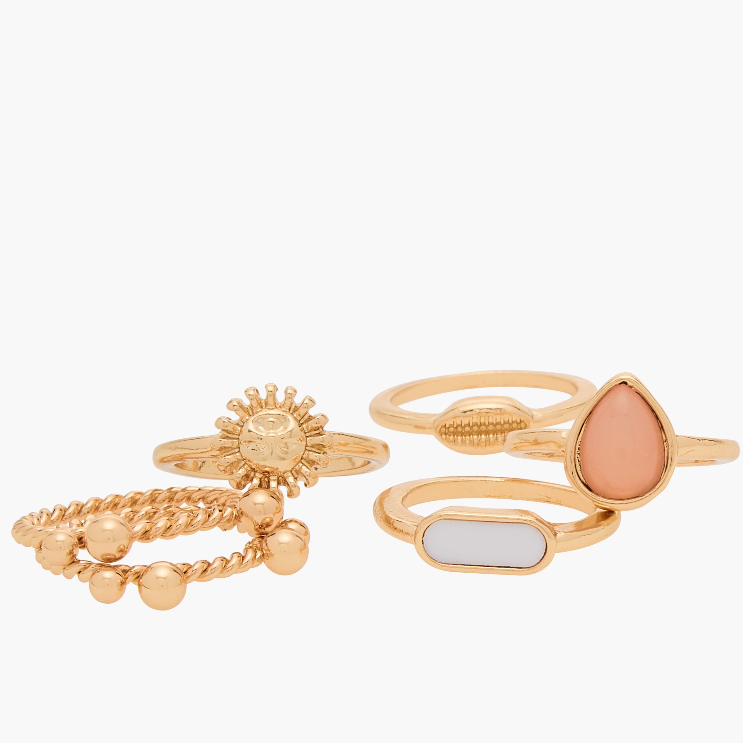 طقم خواتم 6 قطع متنوعة - مقاس واحد-women-watchesandjewellery-jewellery-rings-image-3