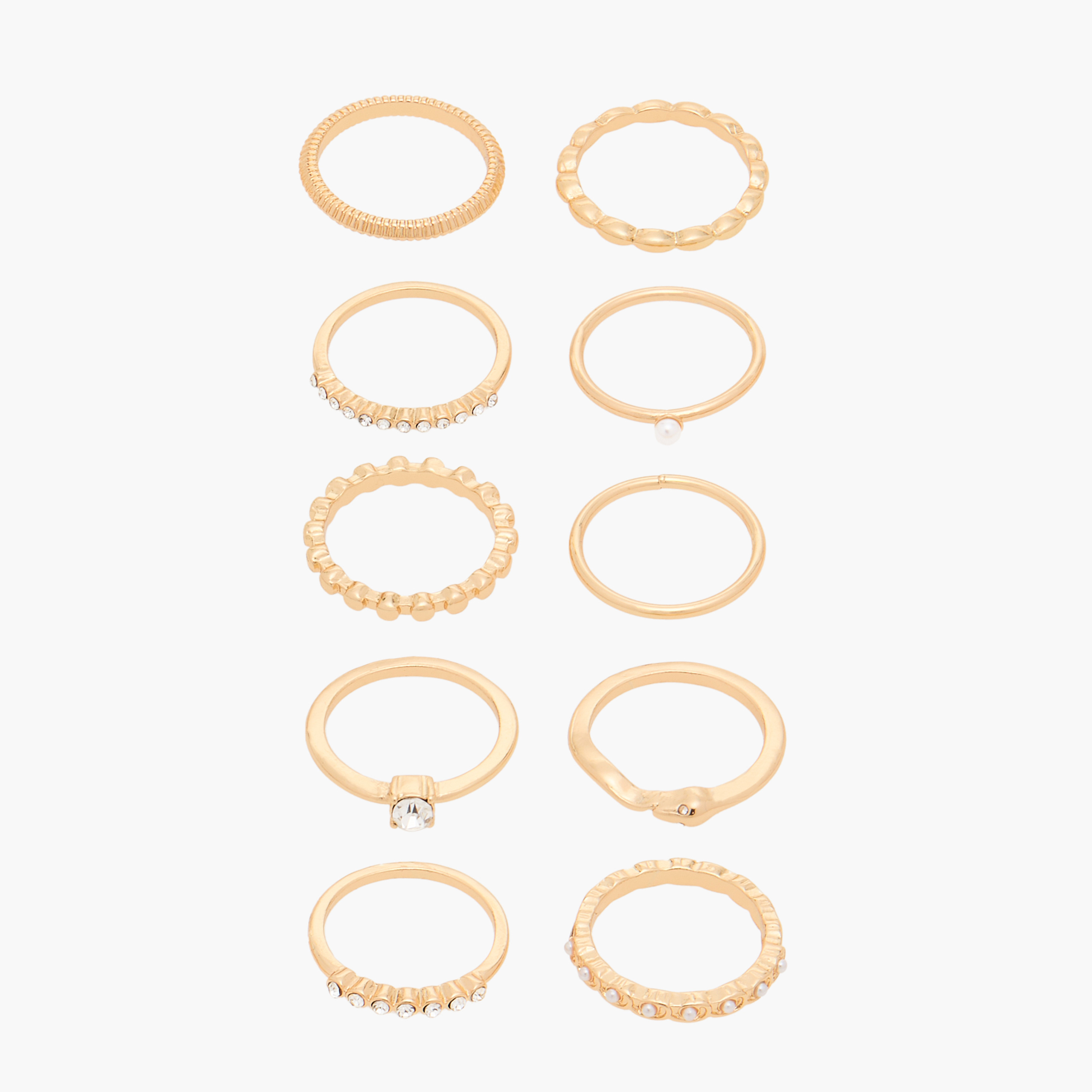 Assorted 10-Piece Ring Set - One Size-women-watchesandjewellery-jewellery-rings-image-1
