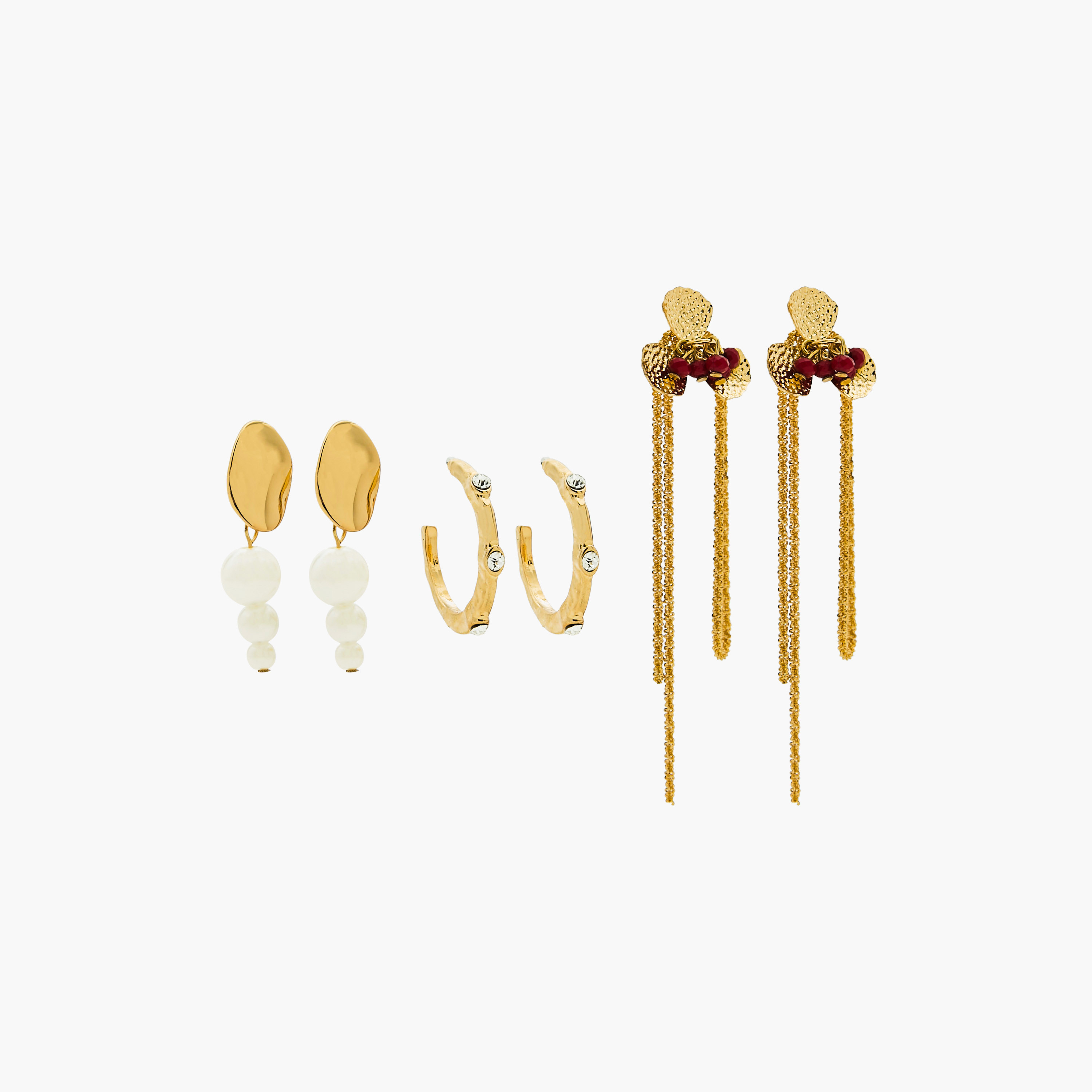 Assorted Earrings with Pushback Closure - Set of 3-women-watchesandjewellery-jewellery-earrings-image-1