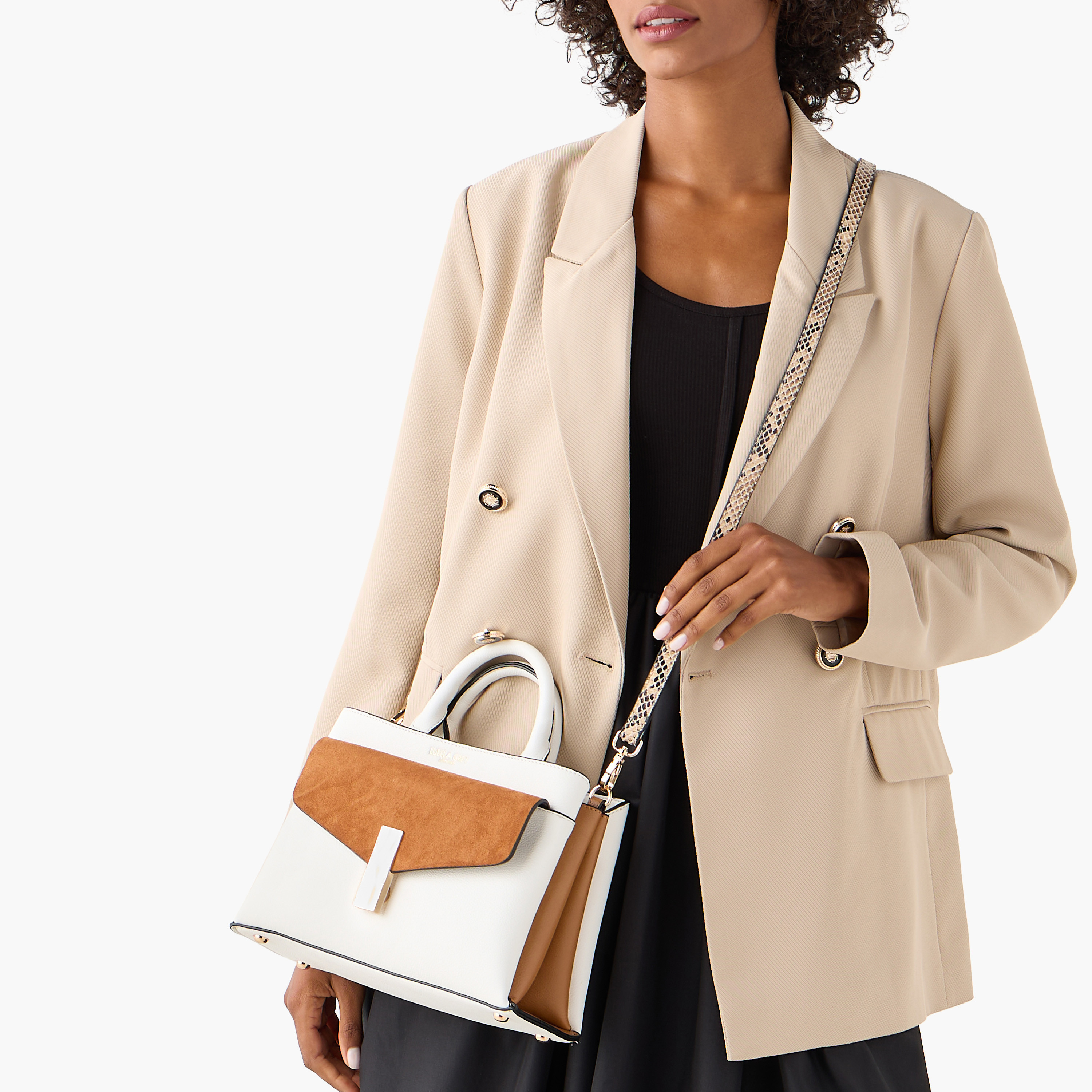 Buy Luella Grey Louisa Textured Mini Tote Bag with Zip Closure and ...