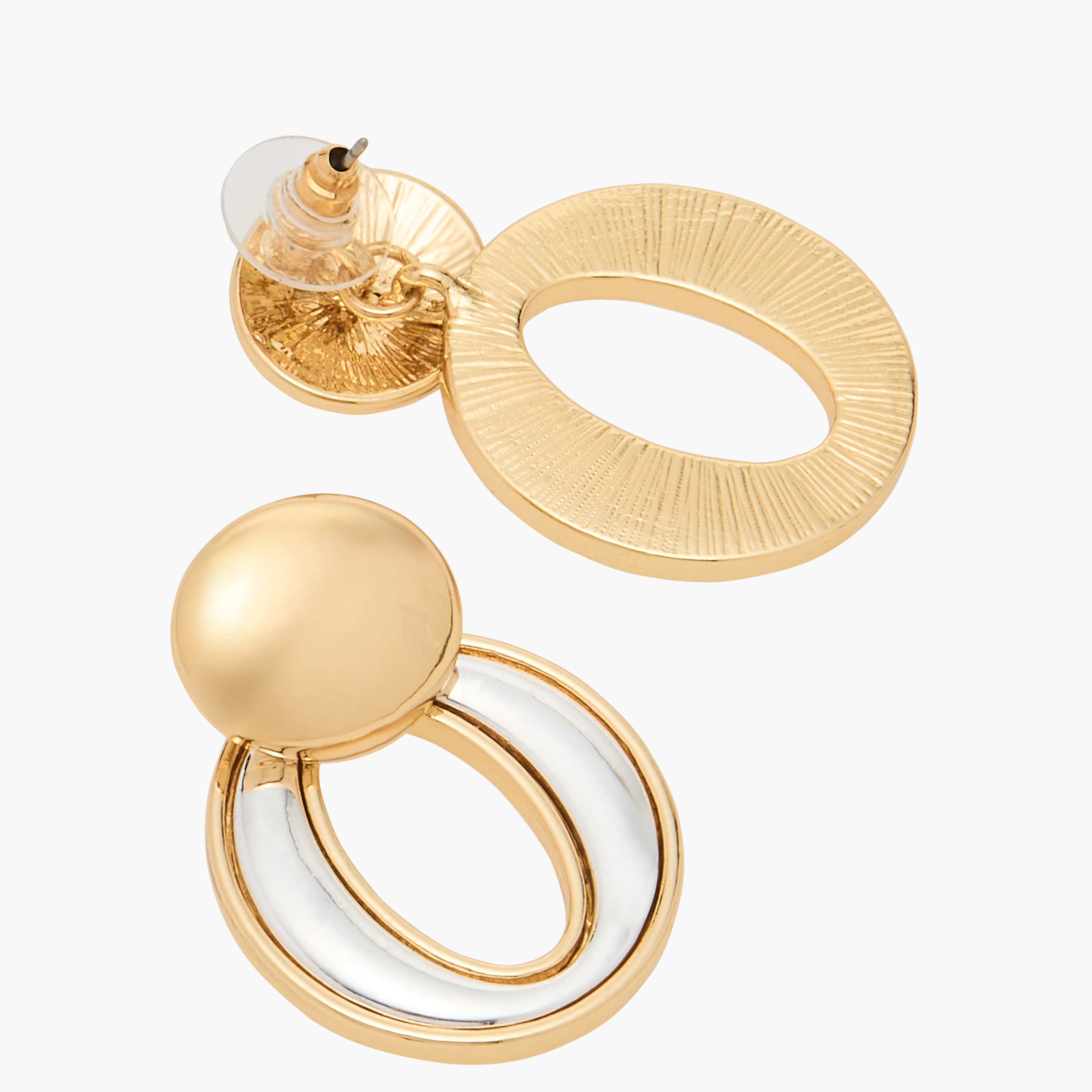 حلق ميتاليك ومكبس إغلاق خلفي-women-watchesandjewellery-jewellery-earrings-image-3