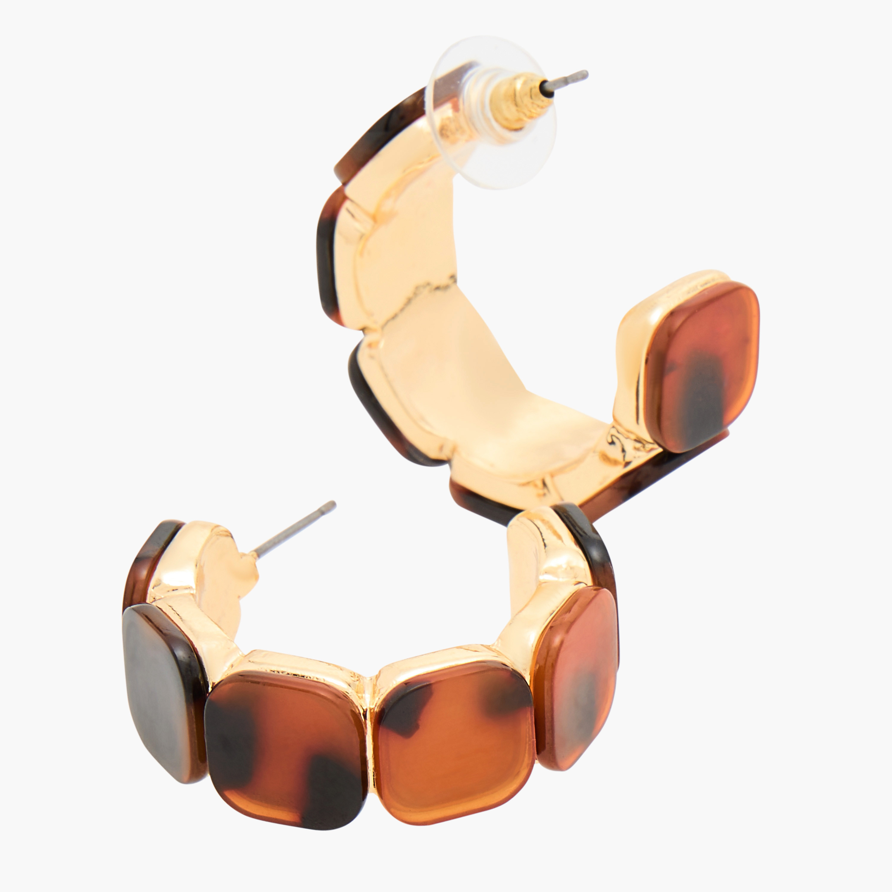 Canvas Metallic Hoop Earrings with Pushback Closure-women-watchesandjewellery-jewellery-earrings-image-3