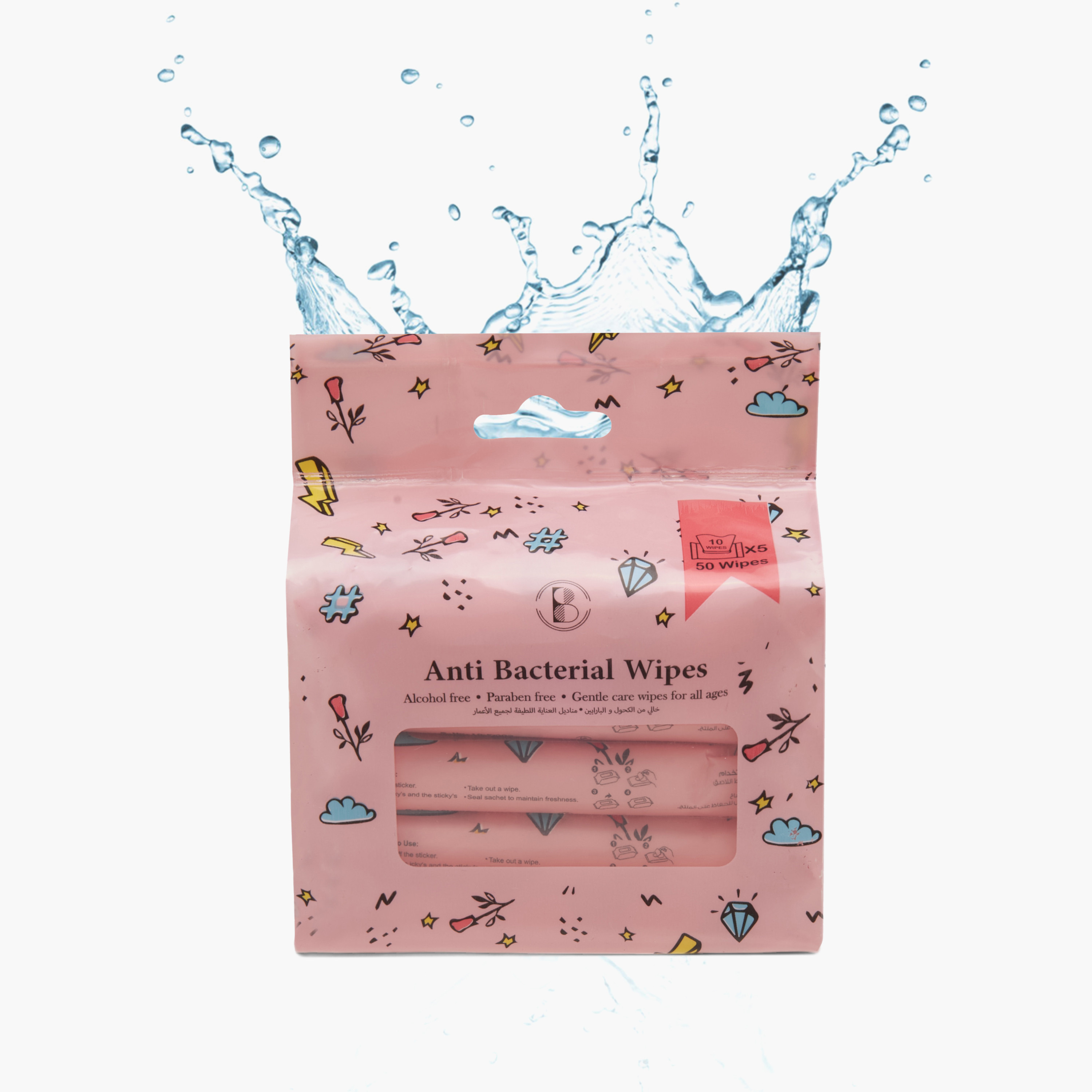 Beautysta Anti-Bacterial 10-Sheet Wet Wipes - Set of 5-beautyandpersonalcare-makeup-face-makeupremovers-image-1