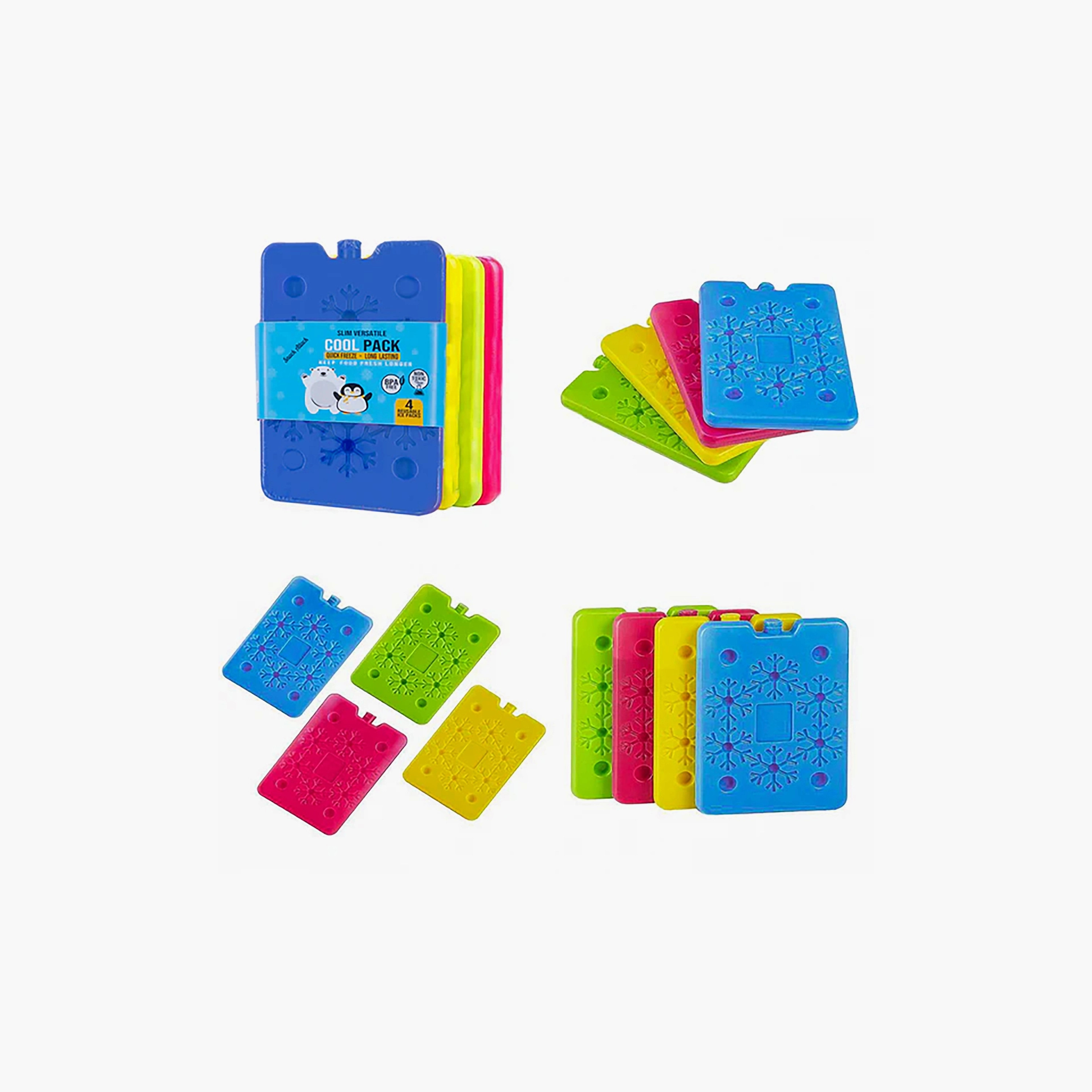 Snack Attack Set of 4 BPA Free Reusable Ice Pack - Multicolour-school-lunchessentials-lunchboxes-image-3