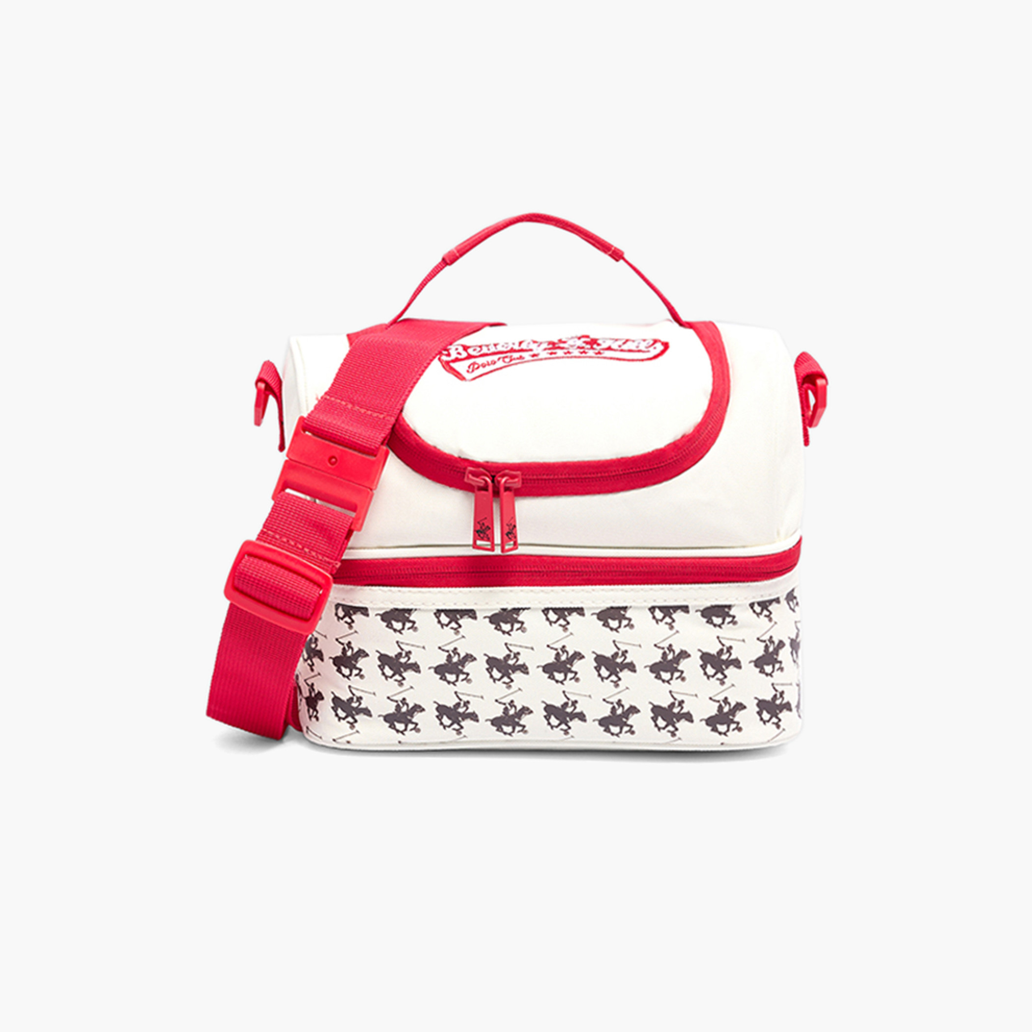 Beverly Hills Polo Club Logo Detail Lunch Bag with Adjustable Strap and Zip Closure-school-lunchessentials-lunchbags-image-1