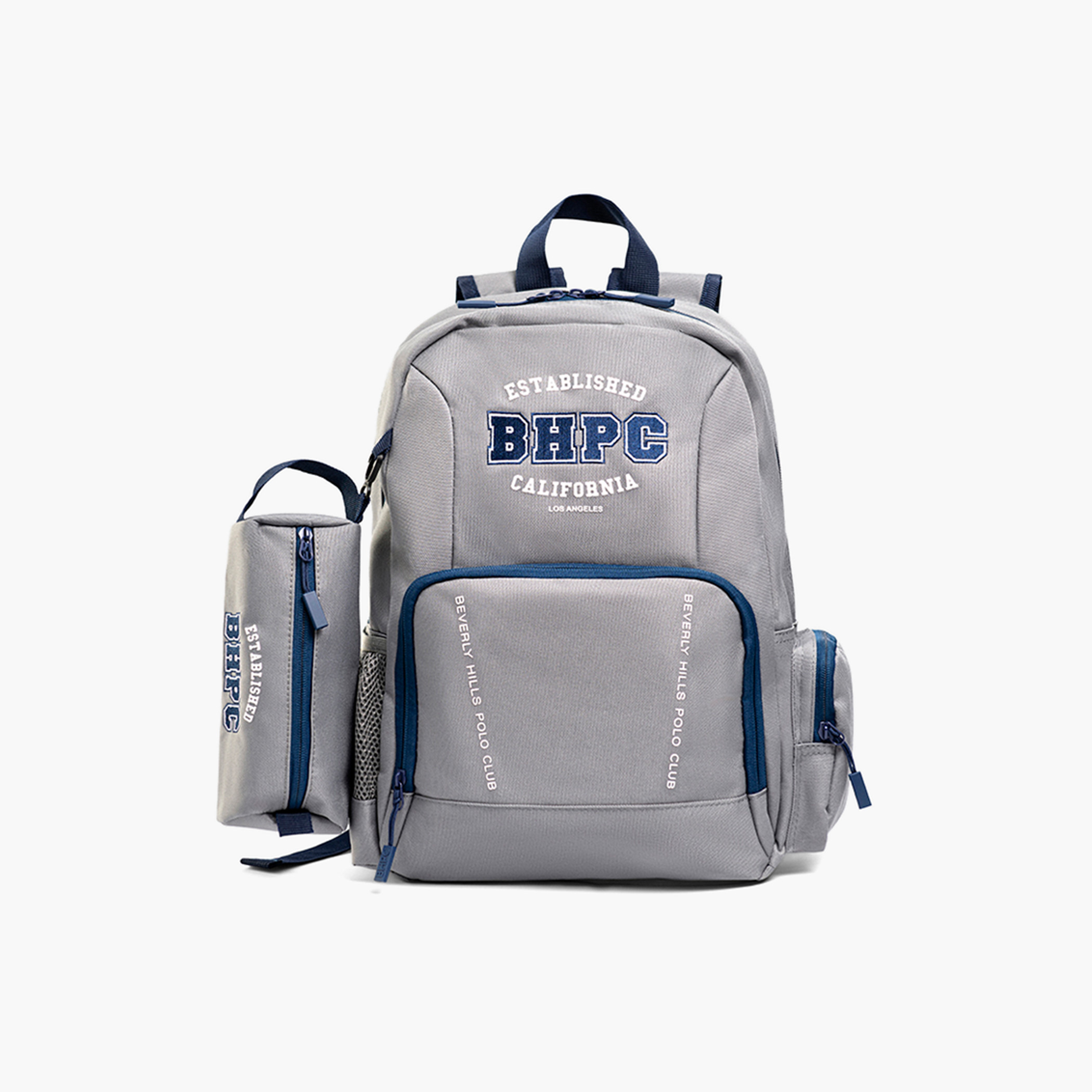 Beverly Hills Polo Club Logo Detail Backpack with Adjustable Straps and Pencil Pouch-school-bagsandbackpacks-backpacks-image-1