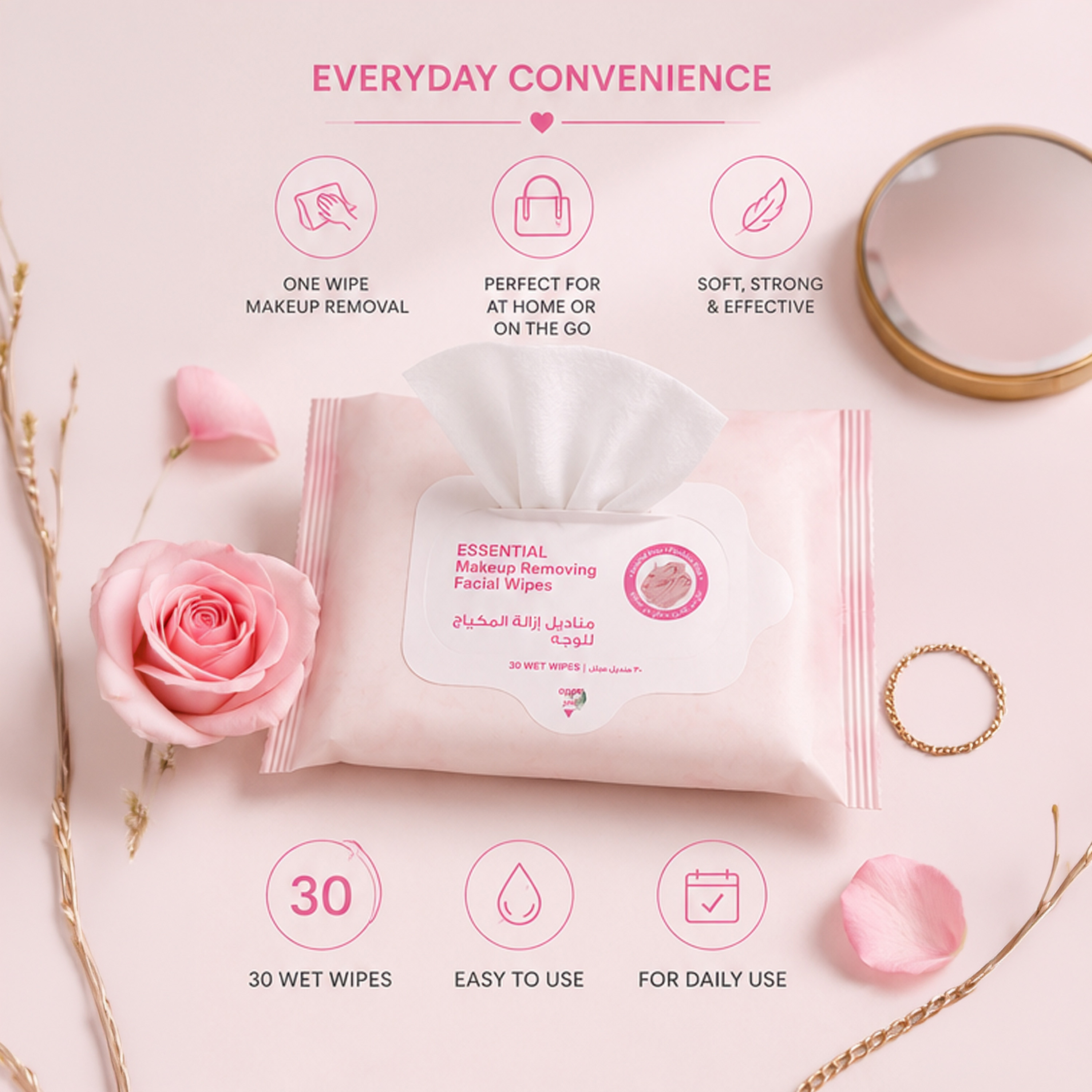 Beautysta 30-Piece Rose Micellar Makeup Removing Wipes-beautyandpersonalcare-skin-cleansers-makeupremovers-image-5