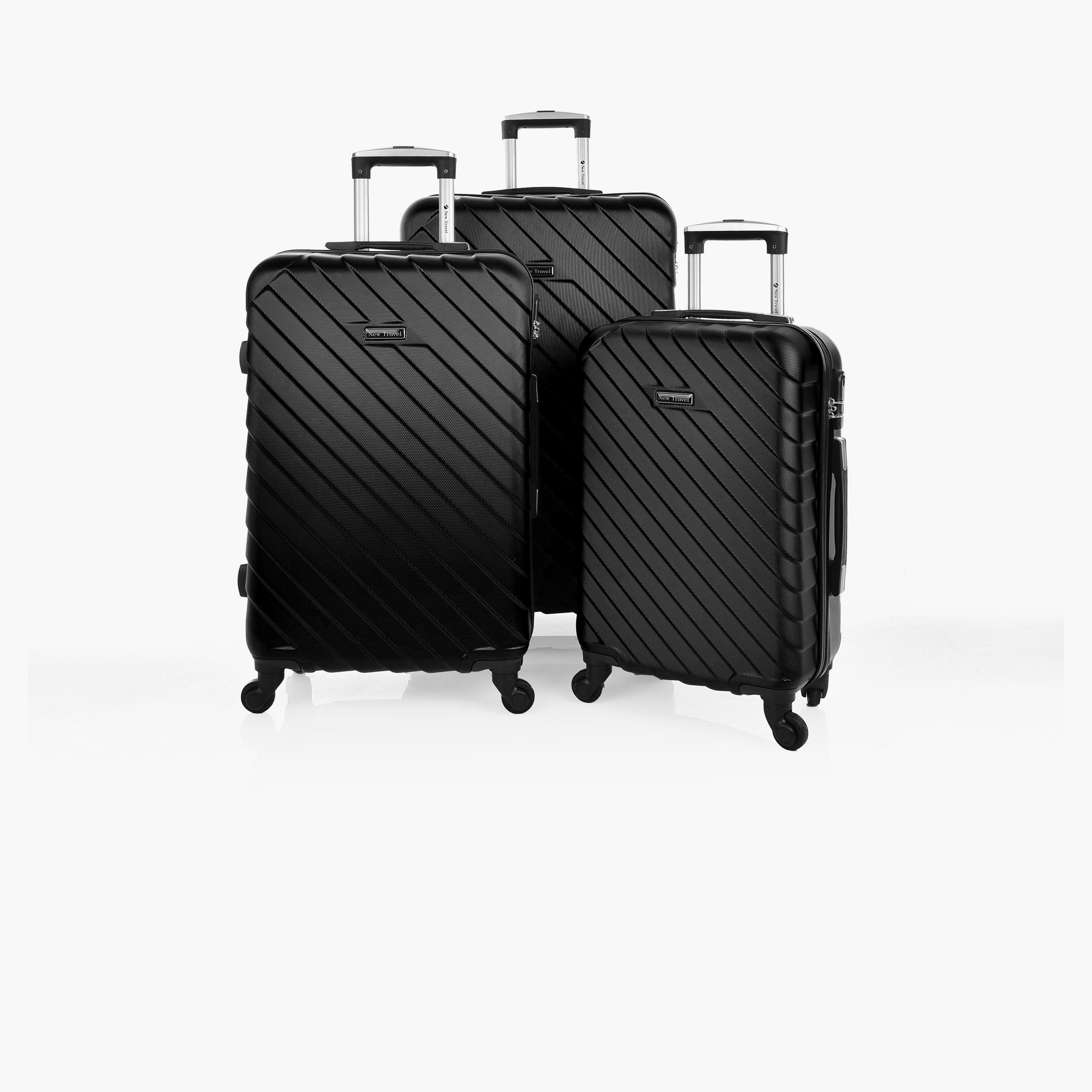 نيو ترافيل- طقم شنط سفر 3 شنط ABS بأربع عجلات دوارة مع قفل مركب | 0149/3p-travel-luggagesandbags-luggage-image-1