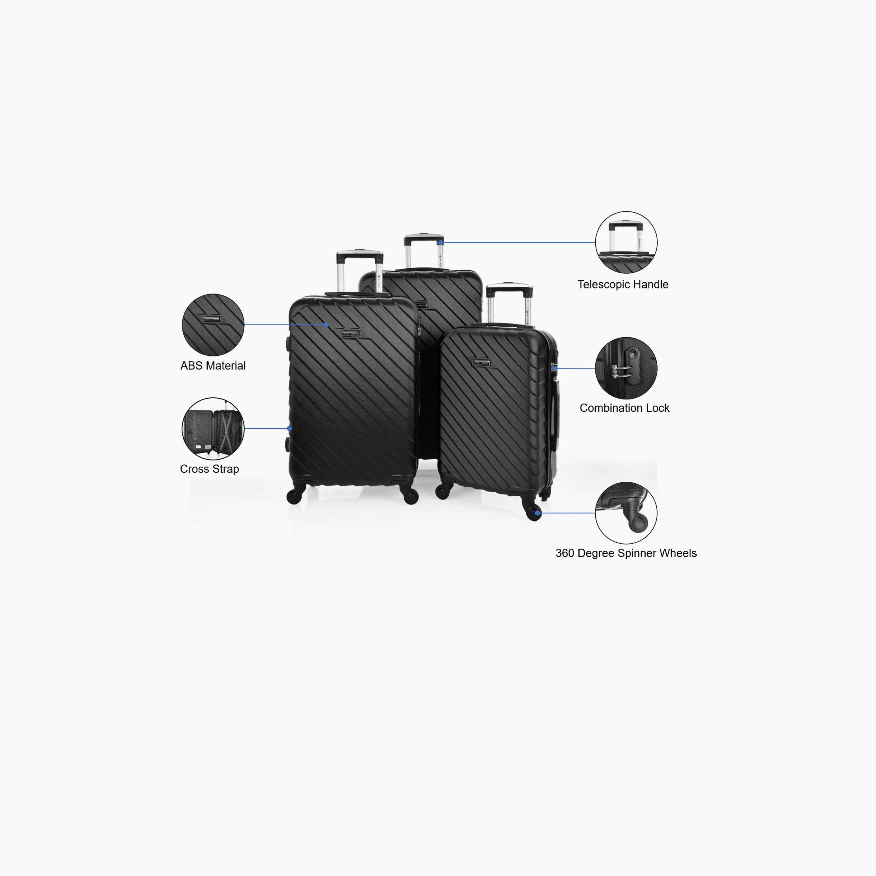 نيو ترافيل- طقم شنط سفر 3 شنط ABS بأربع عجلات دوارة مع قفل مركب | 0149/3p-travel-luggagesandbags-luggage-image-29