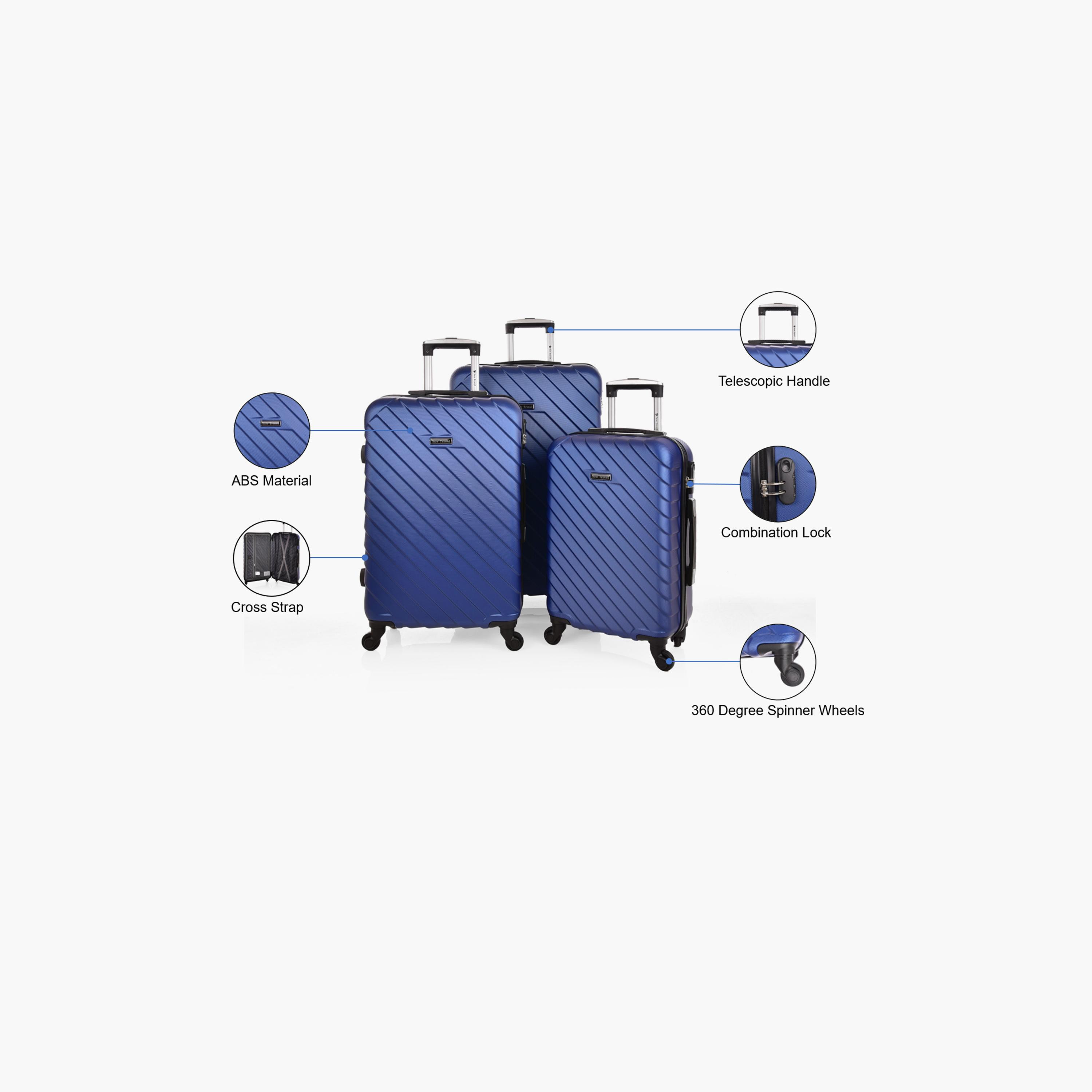 نيو ترافيل- طقم شنط سفر 3 شنط ABS بأربع عجلات دوارة مع قفل مركب | 0149/3p-travel-luggagesandbags-luggage-image-41