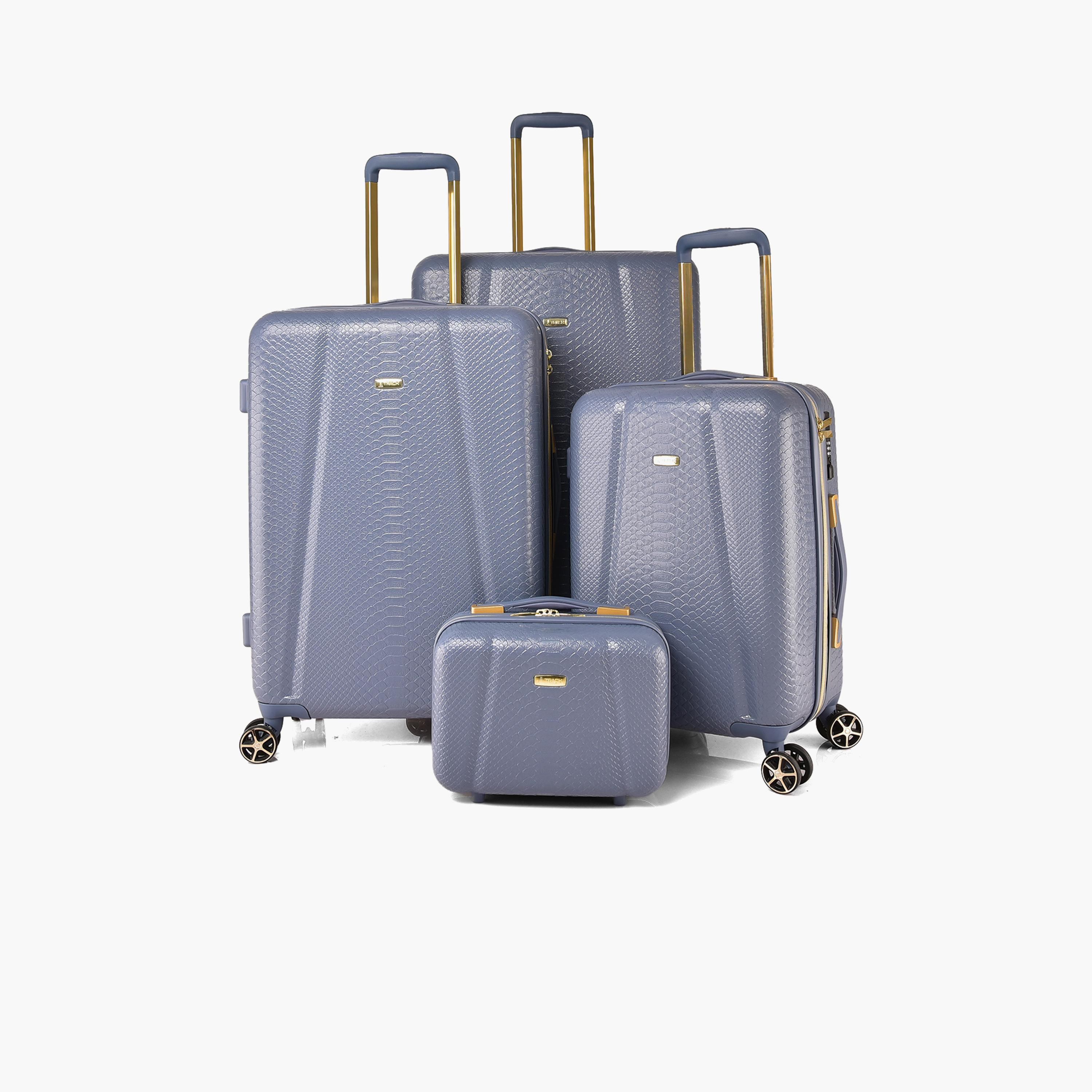 Track Set of 4 ABS Hardcase 4-Wheeler Spinner Trolley Bag with Combination Lock | 2412/4P-travel-luggagesandbags-luggage-image-1