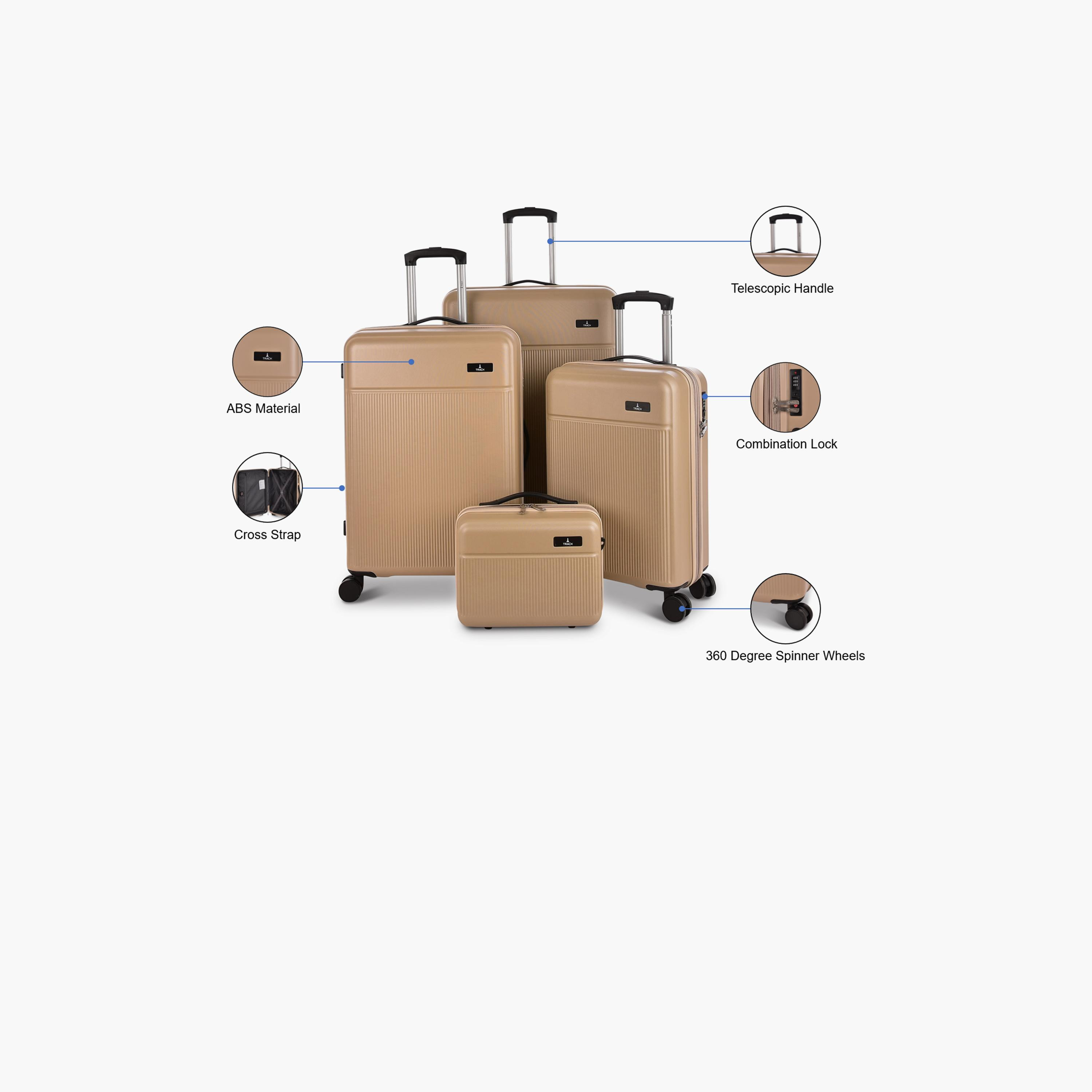 Track Set of 4 ABS Hardcase 4-Wheeler Spinner Trolley Bag with Combination Lock | 800/4P-travel-luggagesandbags-luggage-image-5