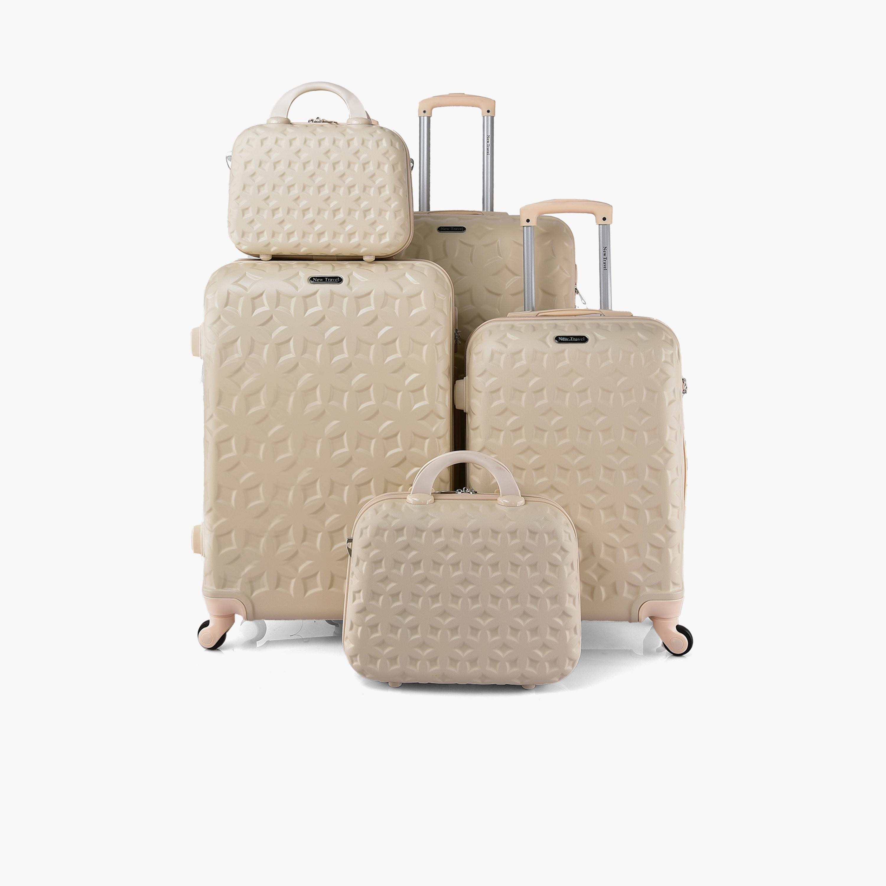 نيو ترافيل- طقم شنط سفر 5 شنط ABS بأربع عجلات دوارة مع قفل مجمع | CS006/5P-travel-luggagesandbags-luggage-image-1