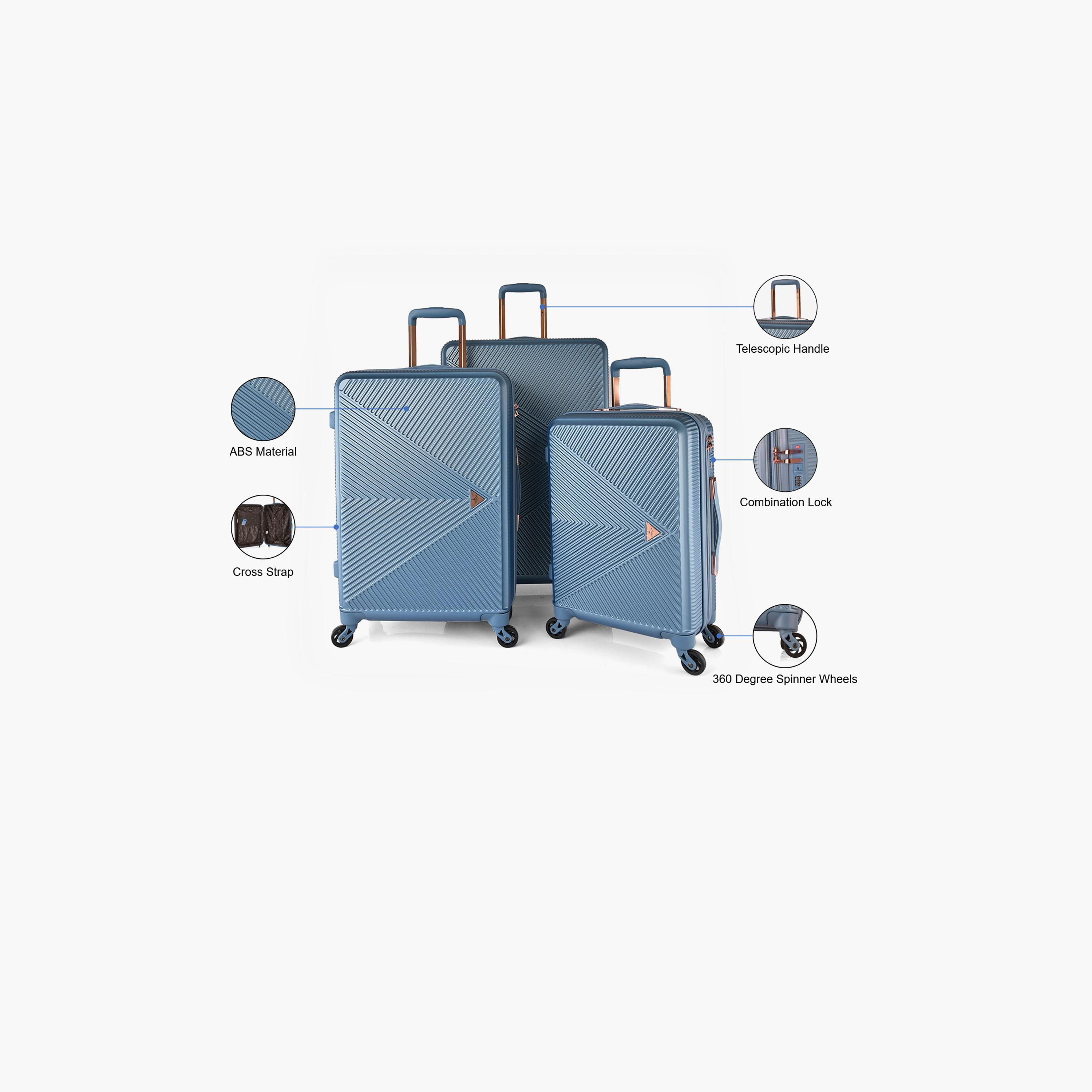 Track Set of 3 ABS Hardcase 4-Wheeler Spinner Trolley Bag with Combination Lock | HK204/3P-travel-luggagesandbags-luggage-image-4