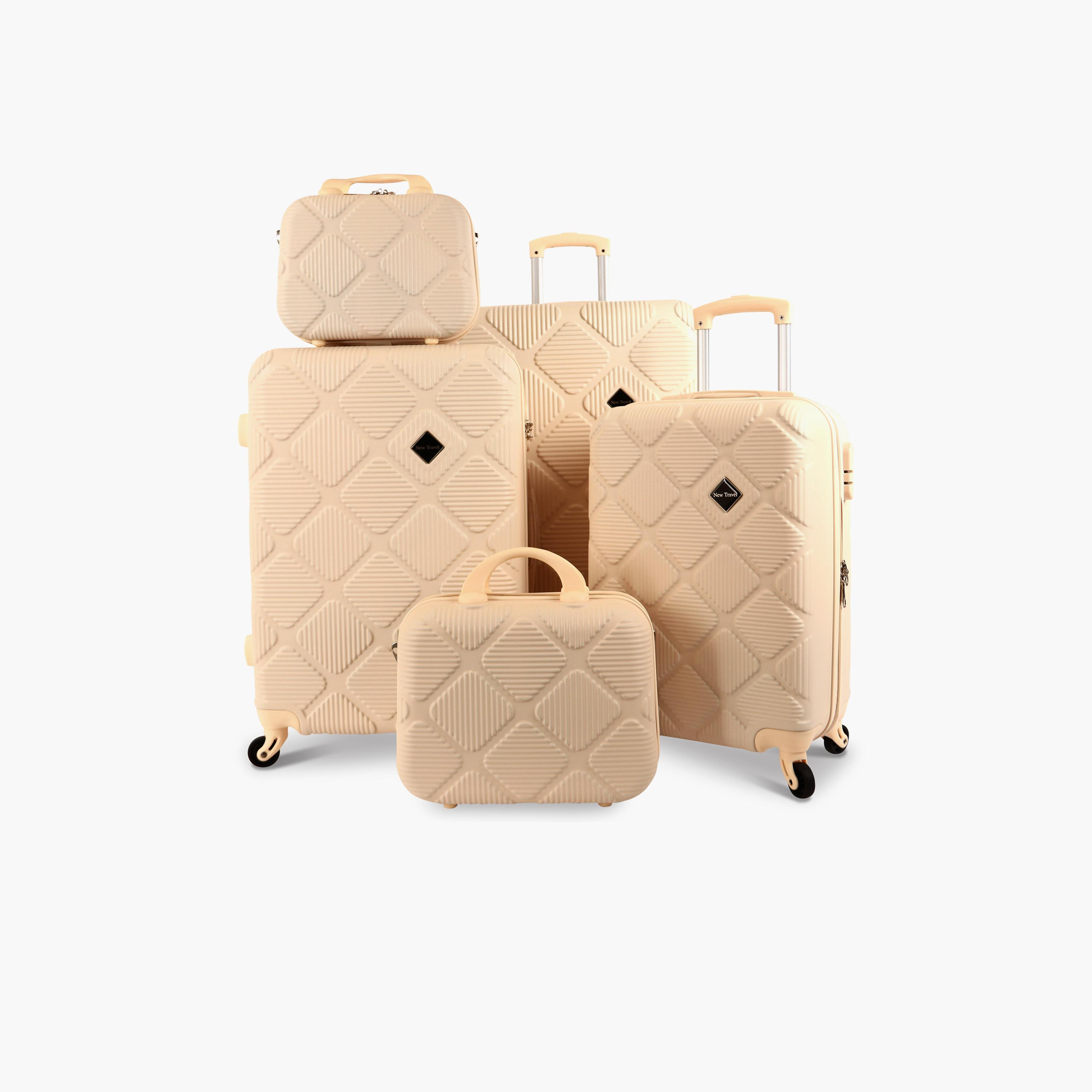 نيو ترافيل- طقم شنط سفر 5 شنط ABS بأربع عجلات دوارة مع قفل مجمع | K2219/5P-travel-luggagesandbags-luggage-image-1