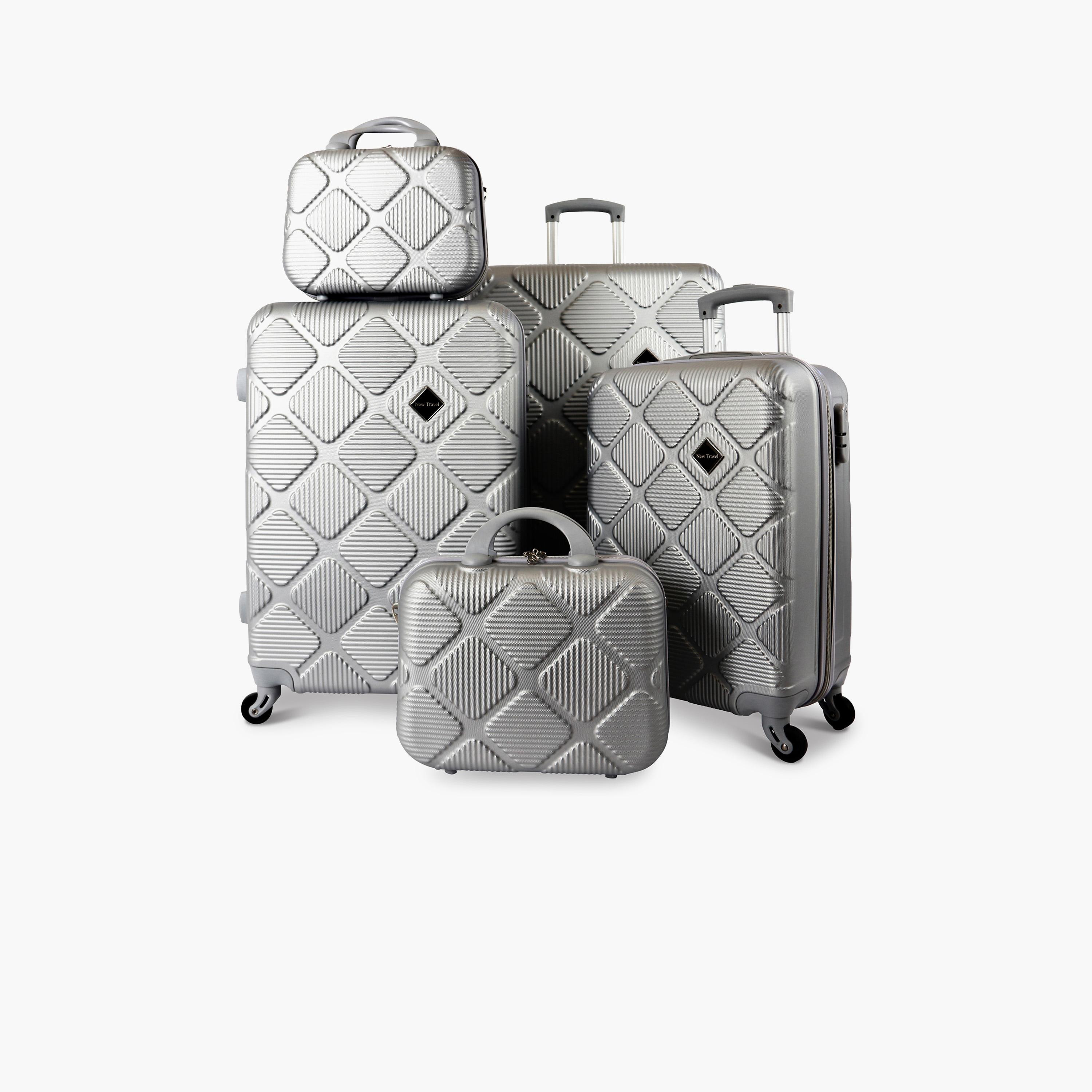 New Travel Set of 5 ABS Hardcase 4-Wheeler Spinner Trolley Bag with Combination Lock | K2219/5P-travel-luggagesandbags-luggage-image-1