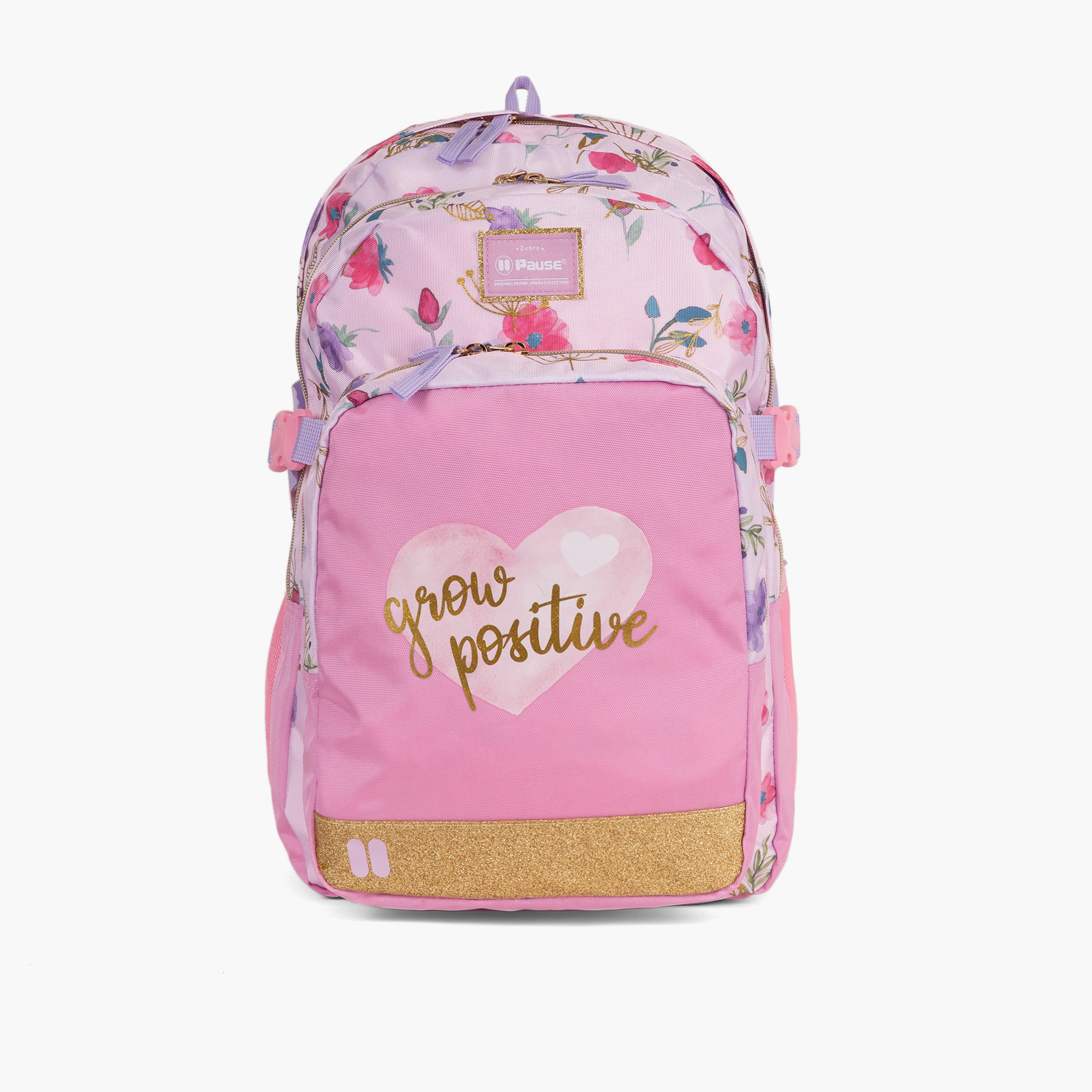 PAUSE 18-inch Floral Print Backpack with Adjustable Straps and Zip Closure - 27x13x44 cms-school-bagsandbackpacks-backpacks-image-1