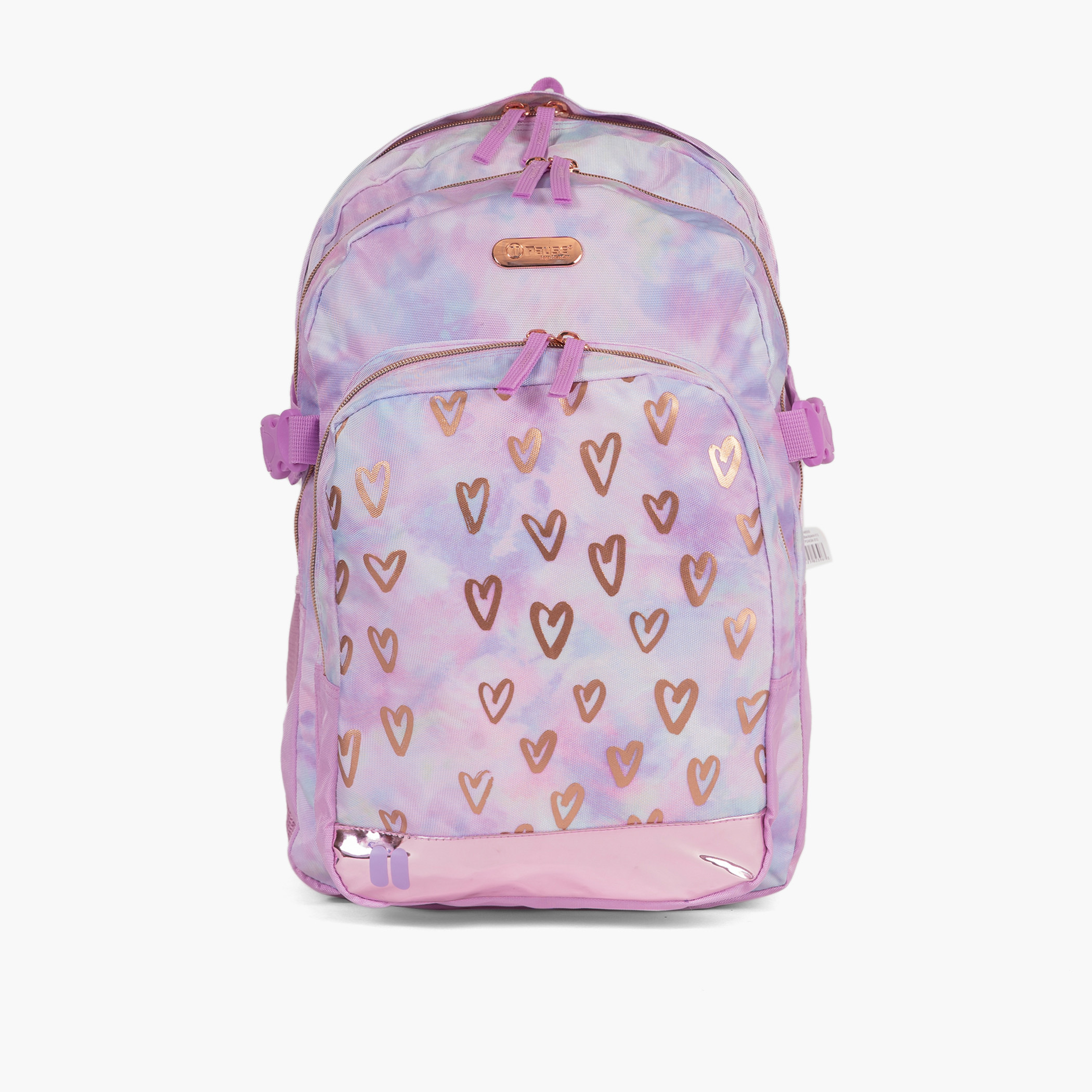 PAUSE 18-inch Heart Print Backpack with Adjustable Straps and Zip Closure - 27x13x44 cms-school-bagsandbackpacks-backpacks-image-1