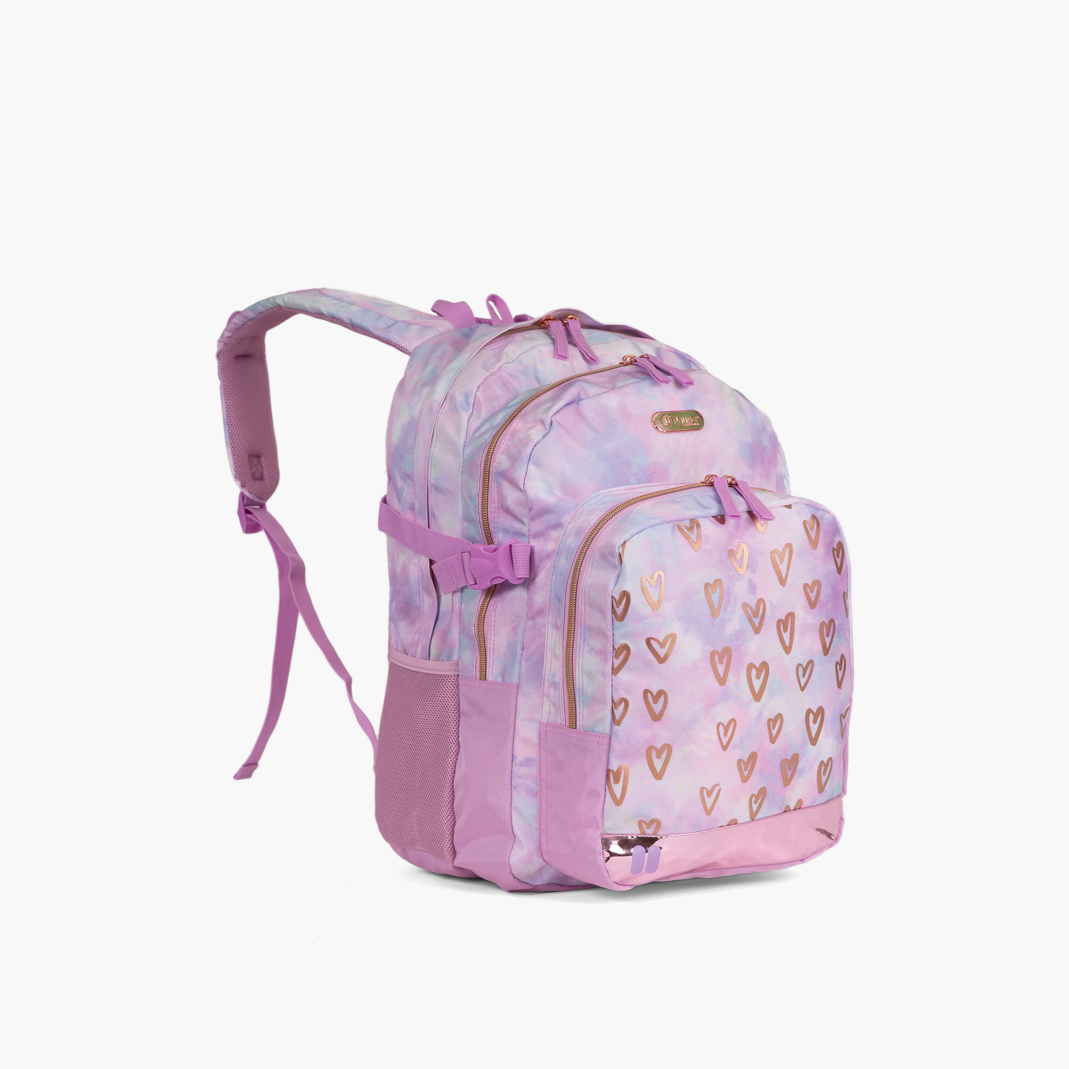 PAUSE 18-inch Heart Print Backpack with Adjustable Straps and Zip Closure - 27x13x44 cms-school-bagsandbackpacks-backpacks-image-2