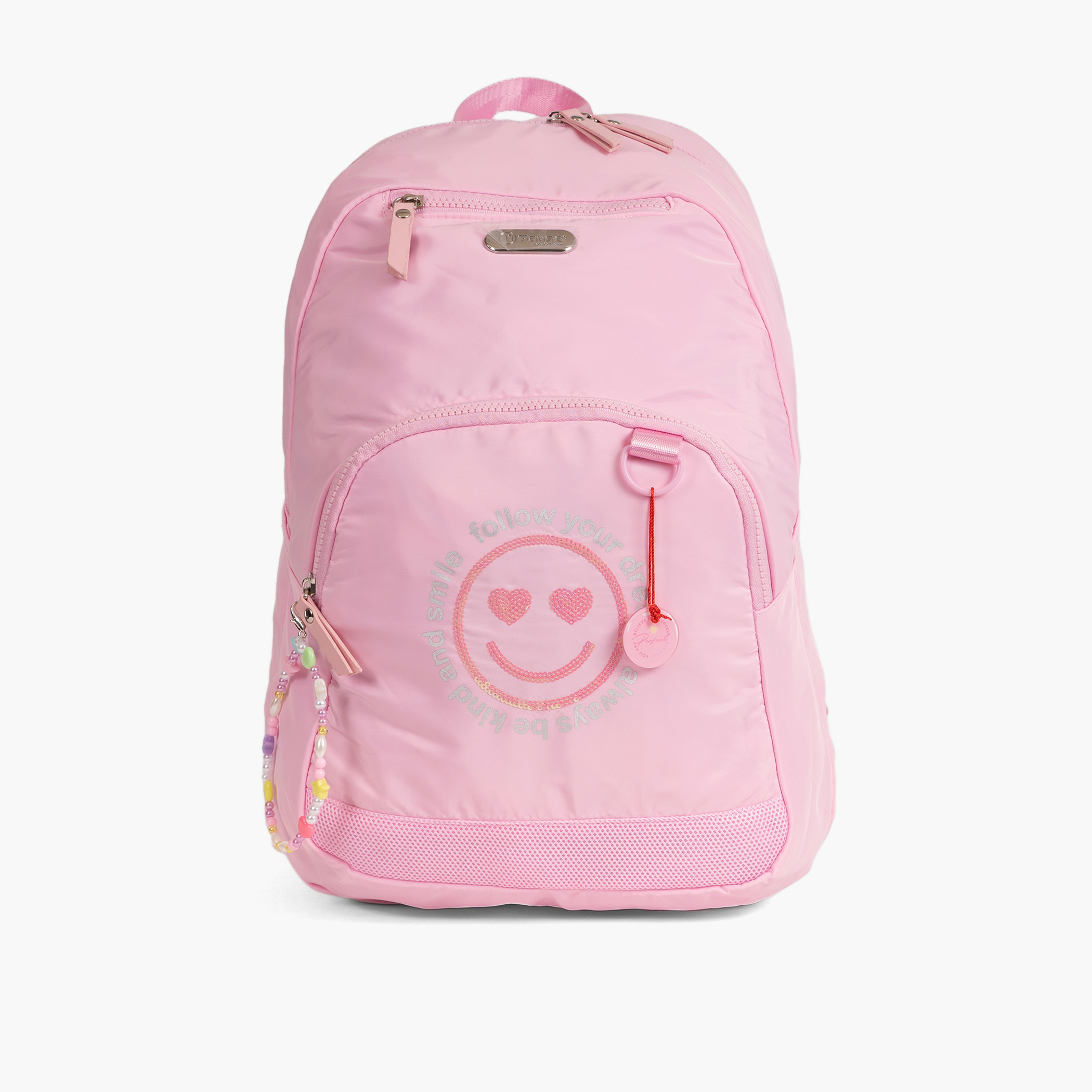 PAUSE 18-inch Smiley Print Backpack with Adjustable Straps and Zip Closure - 28x13x45 cms-school-bagsandbackpacks-backpacks-image-3
