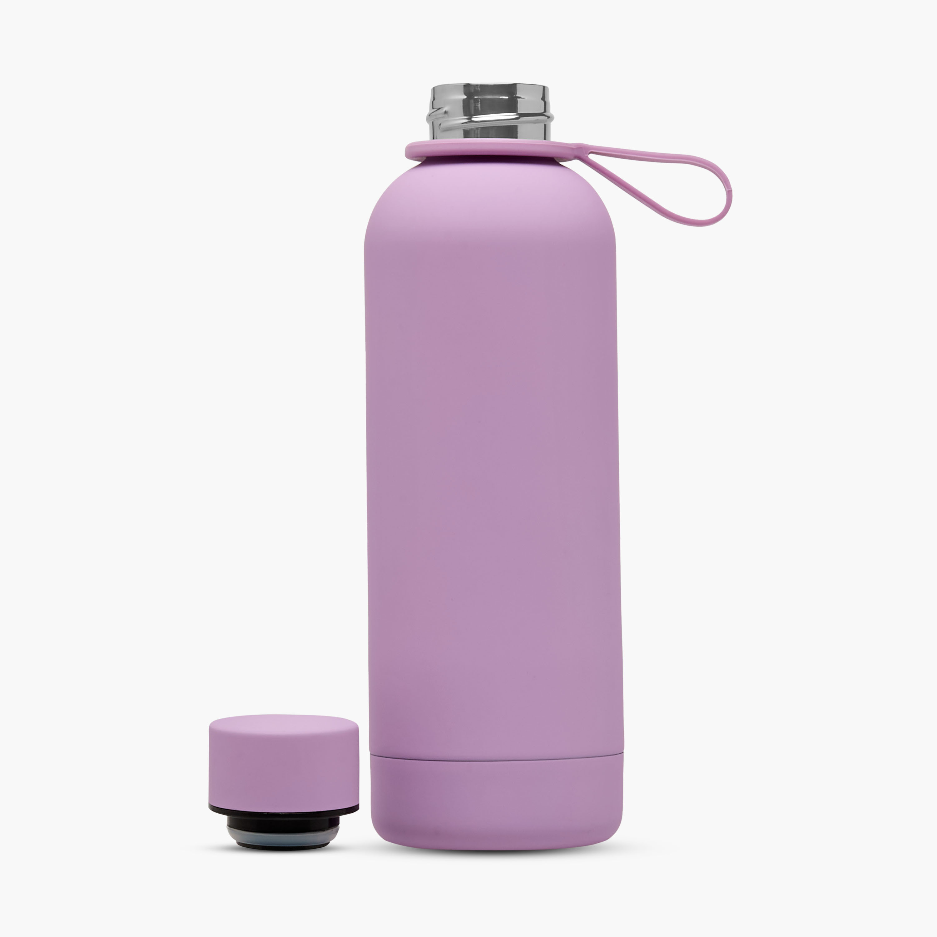 Solid Stainless Steel Double Wall Vacuum Water Bottle with Handle - 500 ml-school-waterbottles-image-2