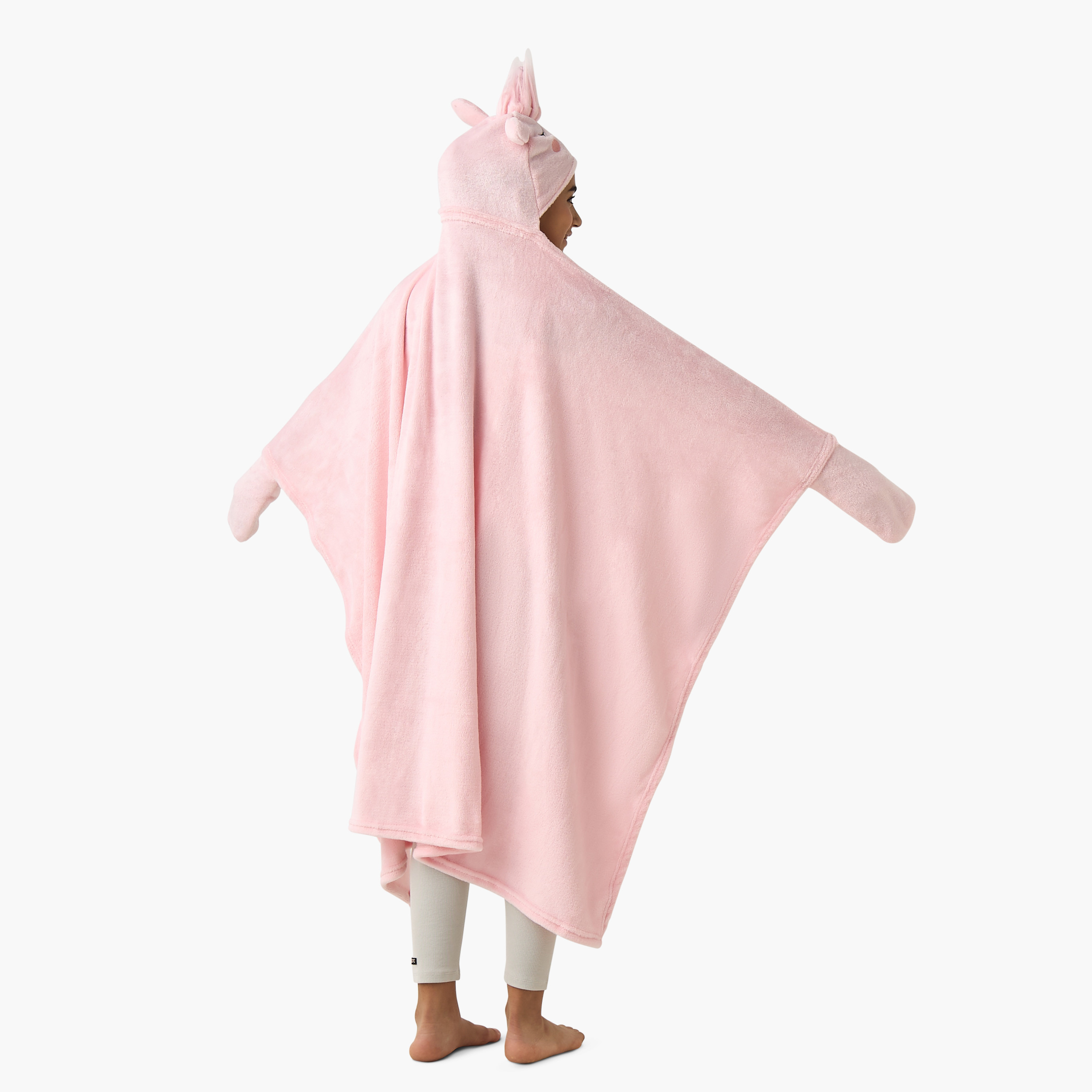 بطانية بقبعة وزخارف يونيكورن وجيوب يد - 102x127 سم-girls-clothing-nightwear-image-3