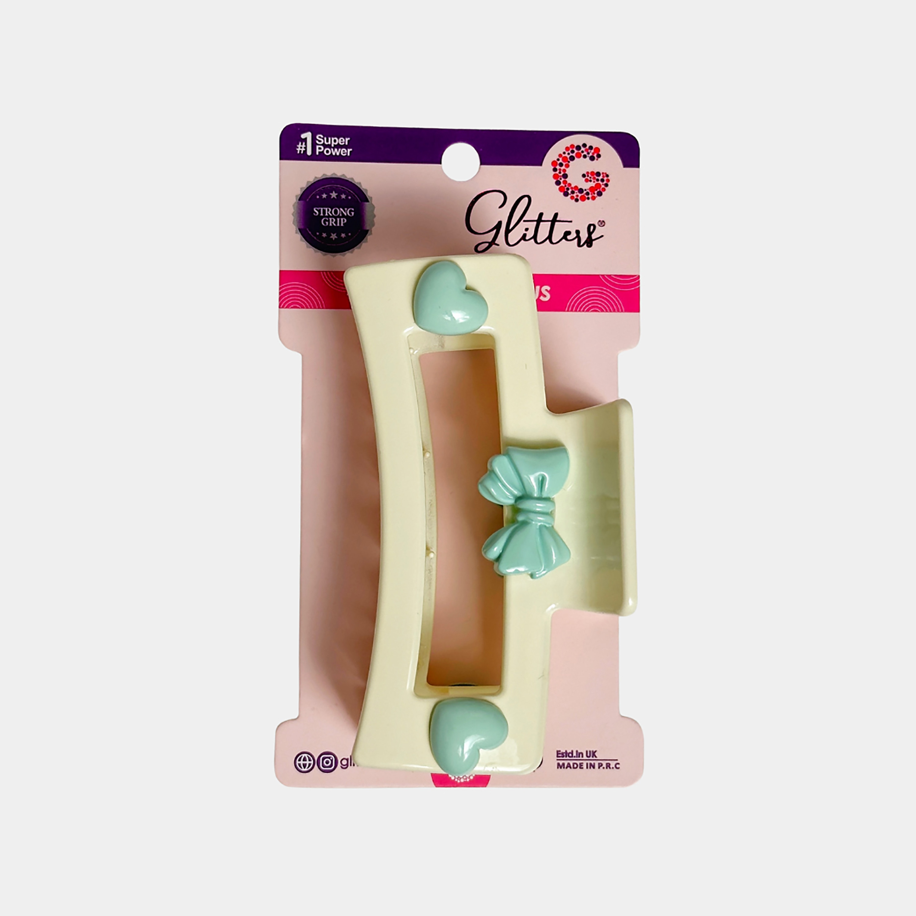 Glitters Solid Claw Clip with Bow-girls-accessories-hairaccessories-image-2