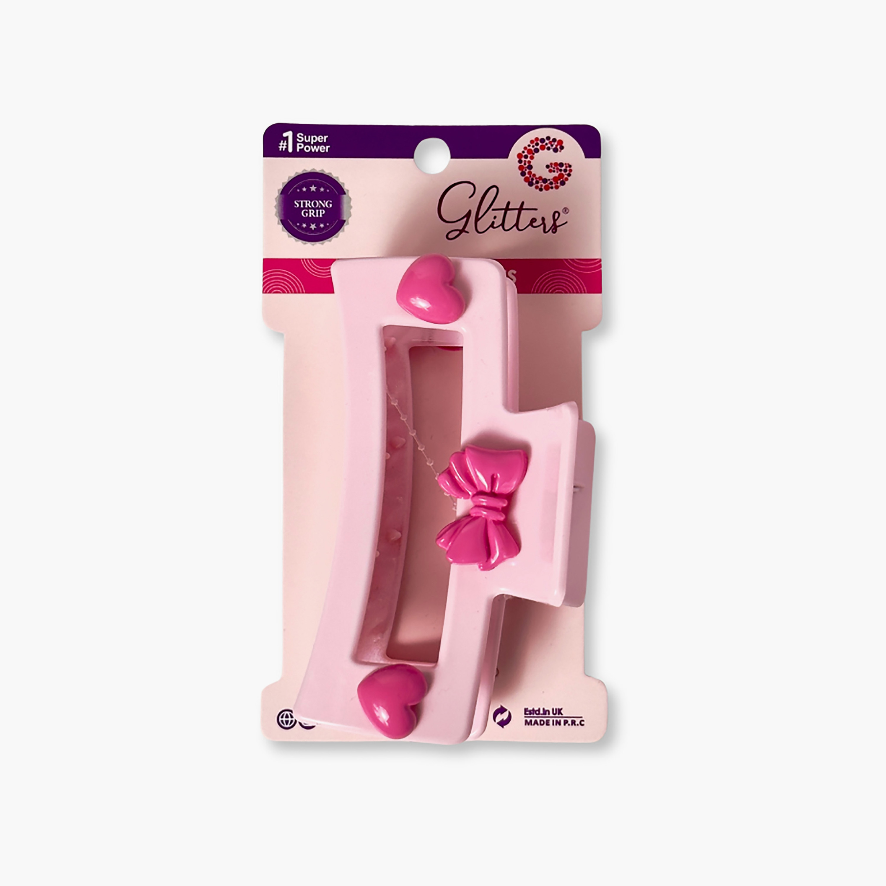 Glitters Solid Claw Clip with Bow-girls-accessories-hairaccessories-image-2