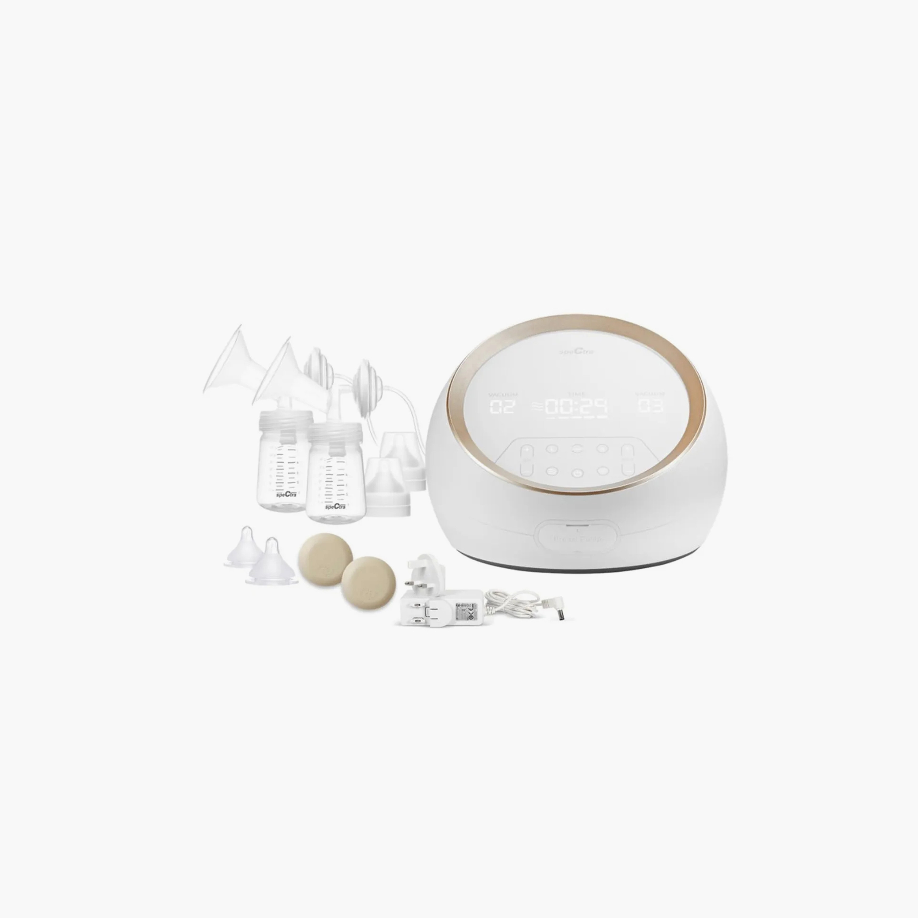 Spectra Dual S Electric Breast Pump Set - White-baby-feeding-breastfeedingandcare-image-1