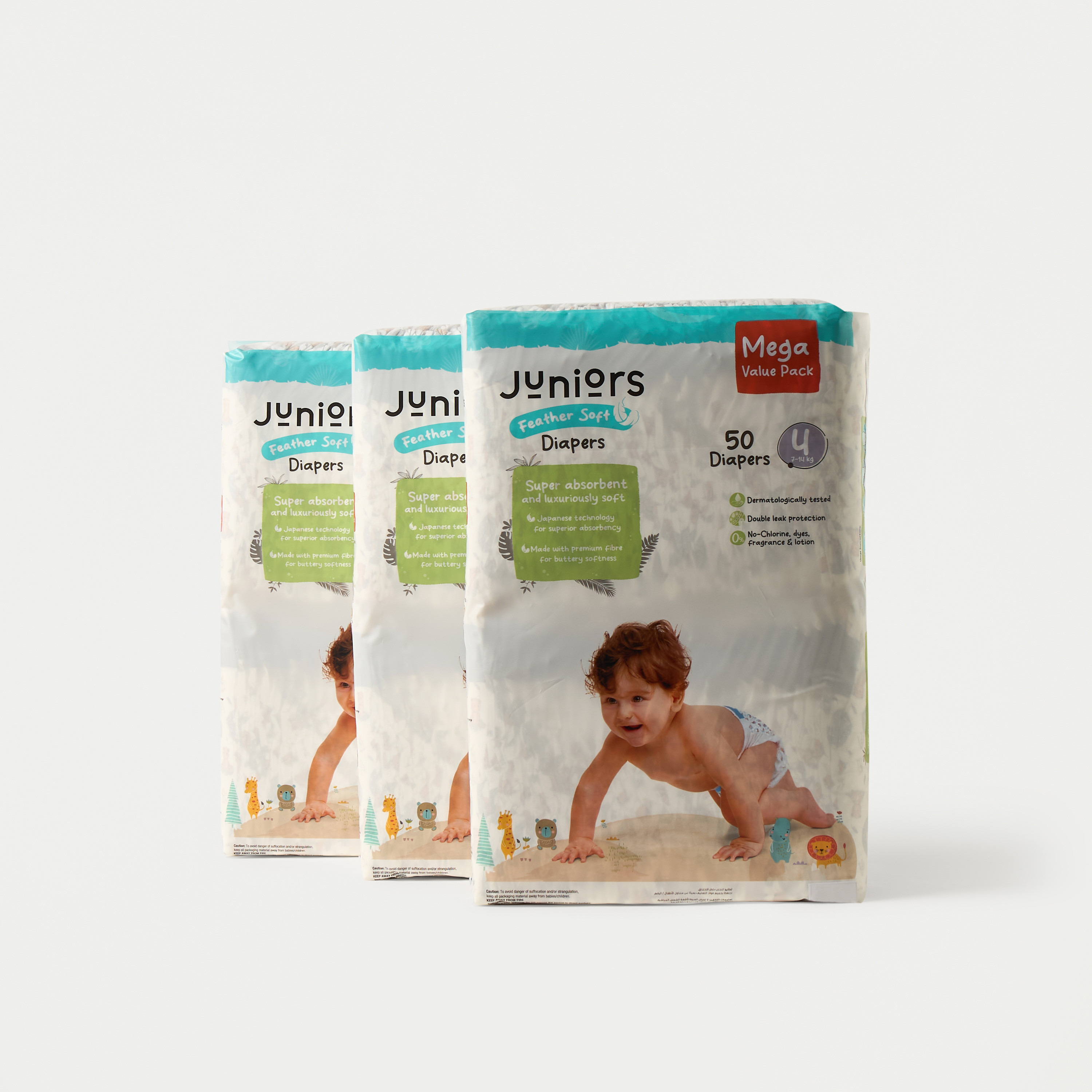 Juniors 150-Piece Tape Style Diapers Size 4 Feather Soft Value Pack-baby-diapering-diapers-image-2