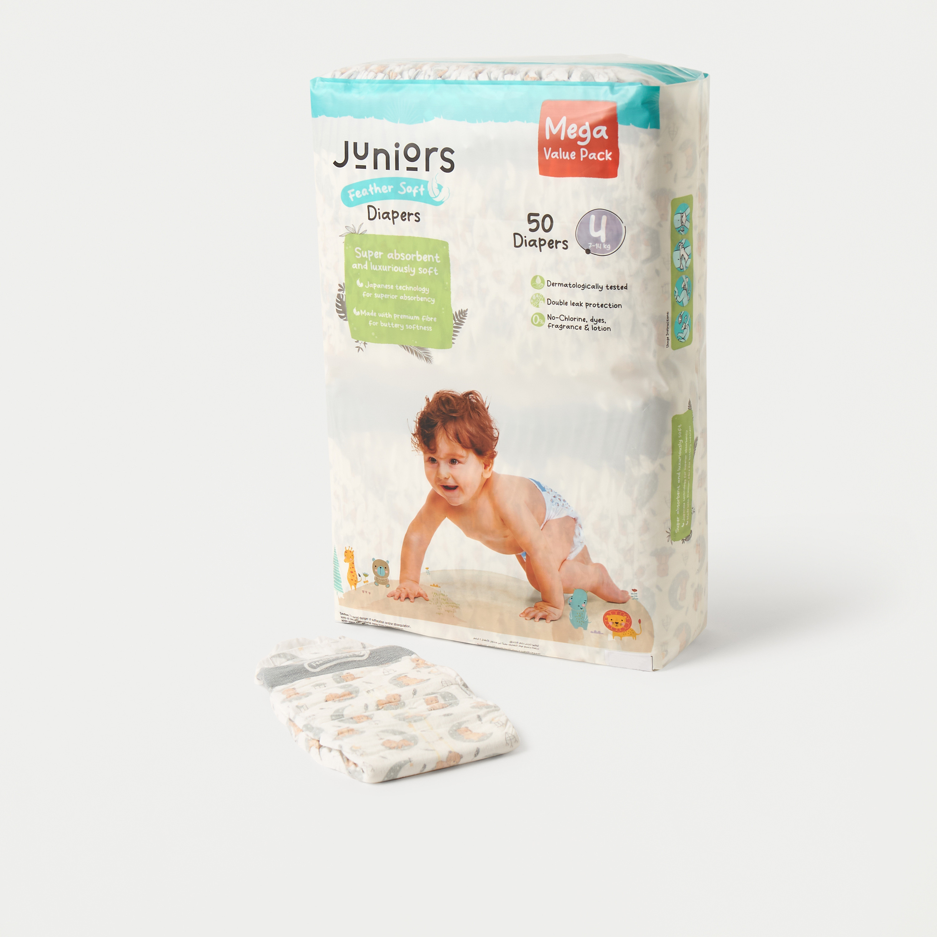 Juniors 150-Piece Tape Style Diapers Size 4 Feather Soft Value Pack-baby-diapering-diapers-image-3