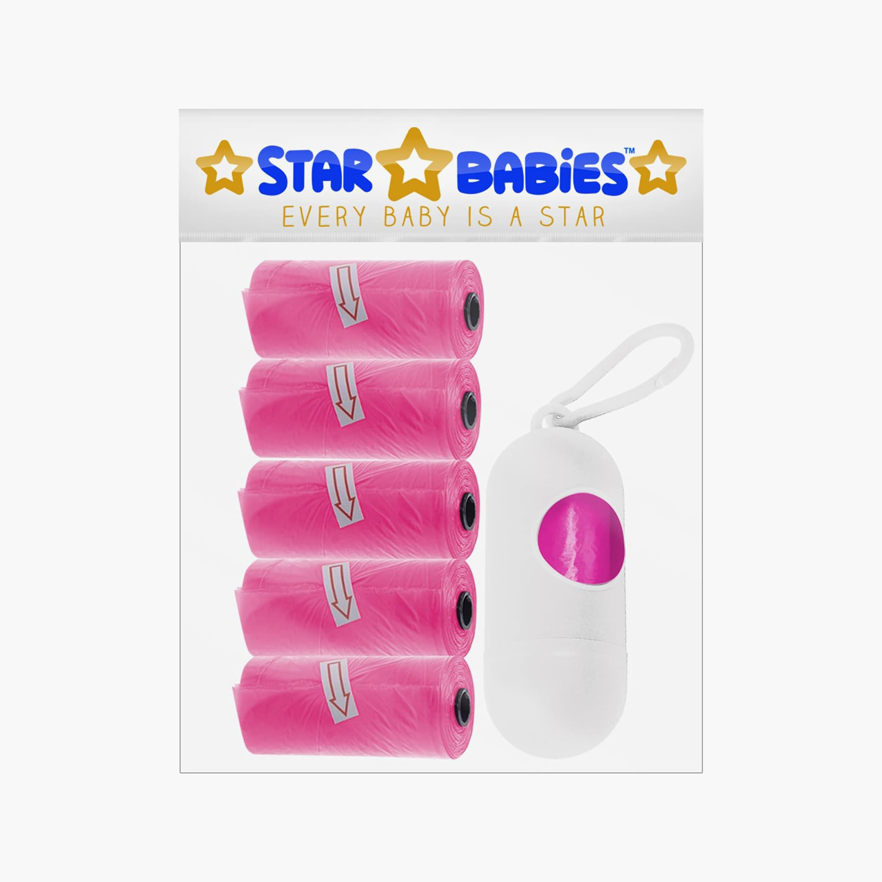 Star Babies Pack of 5 Scented Bag with Dispenser - Assorted - 75-Piece - 22 x 32 Cm-baby-diapering-binsandrefills-image-1