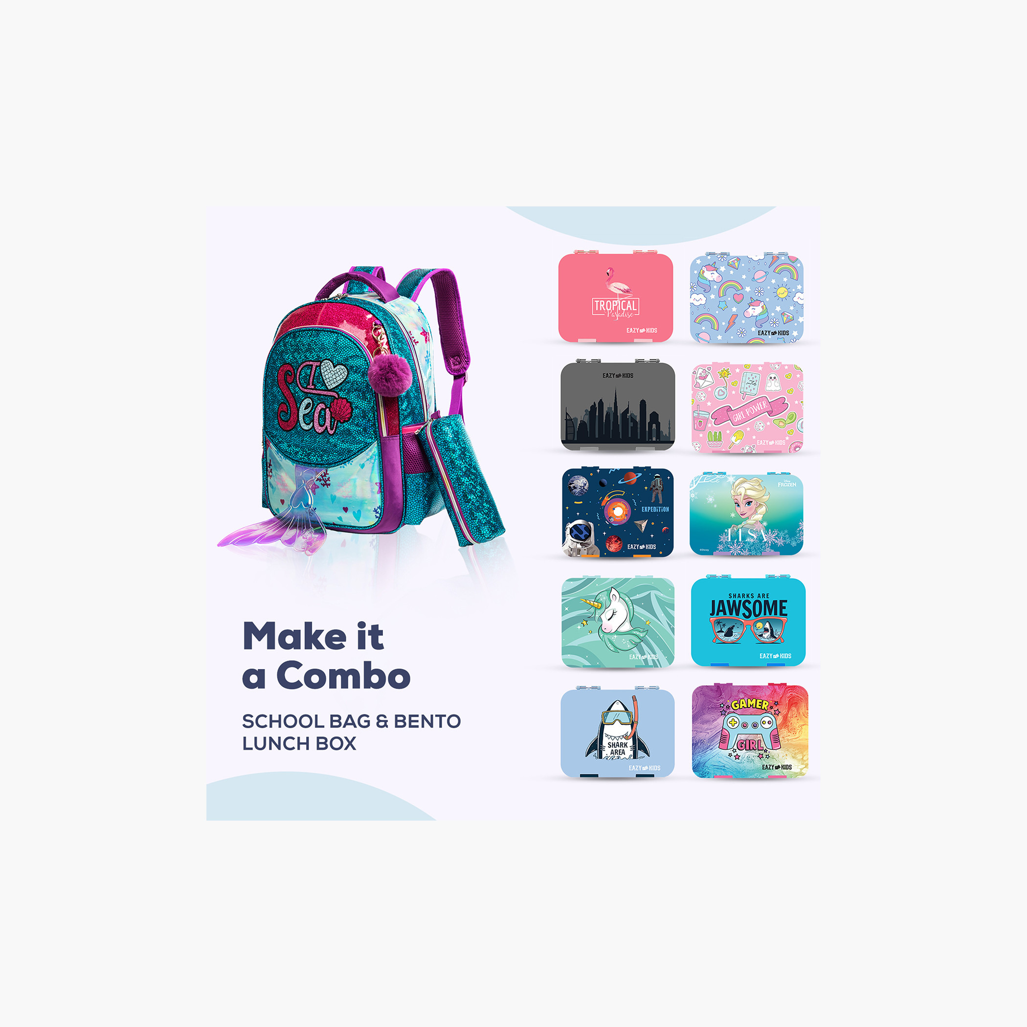 شنطة ظهر ترولي 17 بوصة مع شنطة غداء ومقلمة بطبعات من إيزي كيدز-school-bagsandbackpacks-sets-image-11