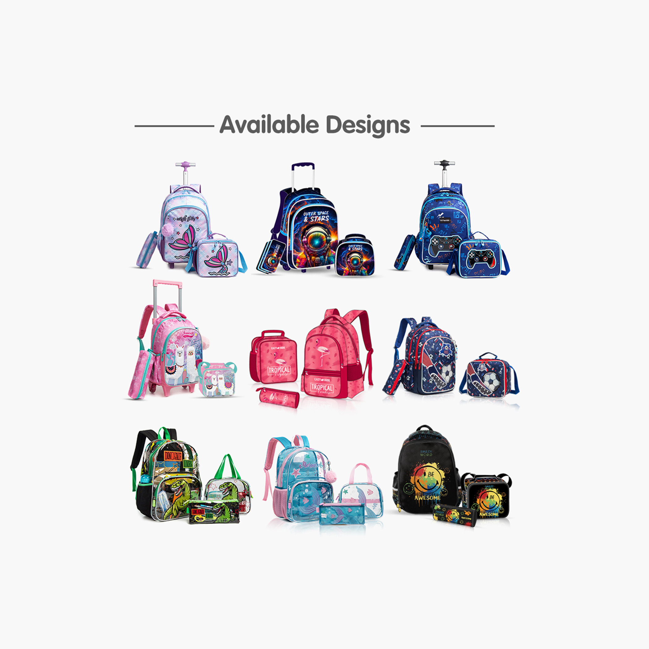 Eazy Kids Mermaid Print Backpack with Lunch Bag and Pencil Pouch-school-bagsandbackpacks-sets-image-8