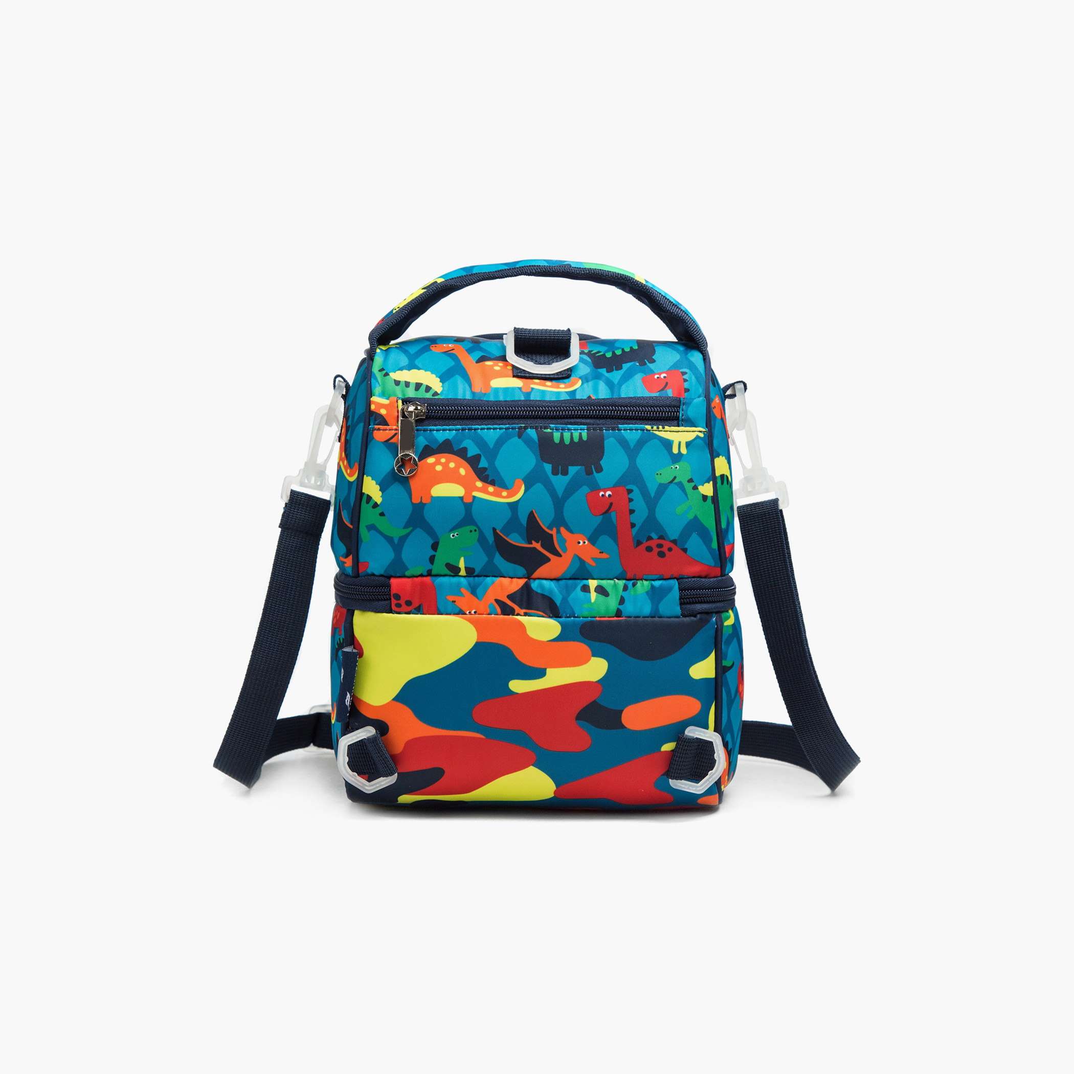 شنطة غداء بطبعات ديناصور مع سحاب للإغلاق من إيزي كيدز-school-lunchessentials-lunchbags-image-5