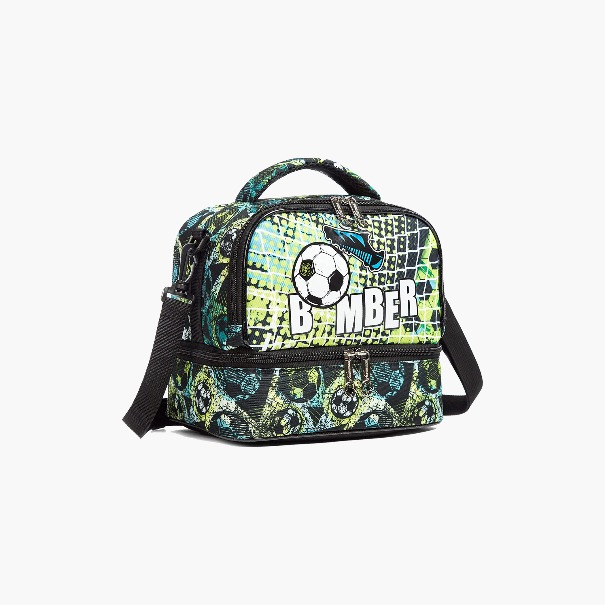 Eazy Kids Football Print Lunch Bag with Zip Closure-school-lunchessentials-lunchbags-image-1