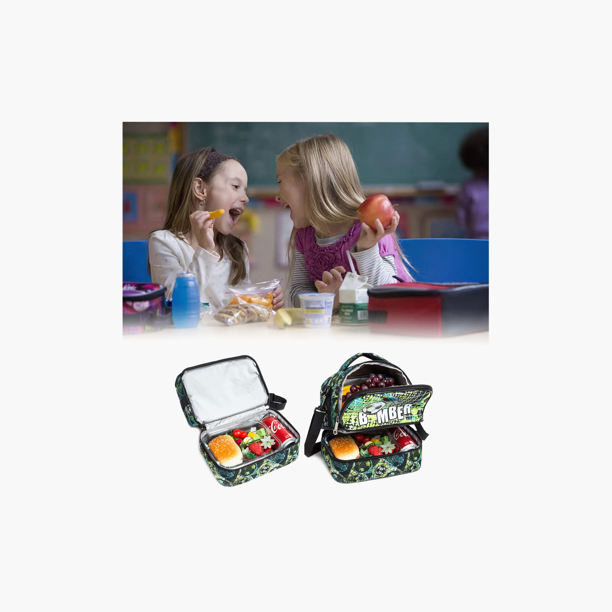 Eazy Kids Football Print Lunch Bag with Zip Closure-school-lunchessentials-lunchbags-image-5