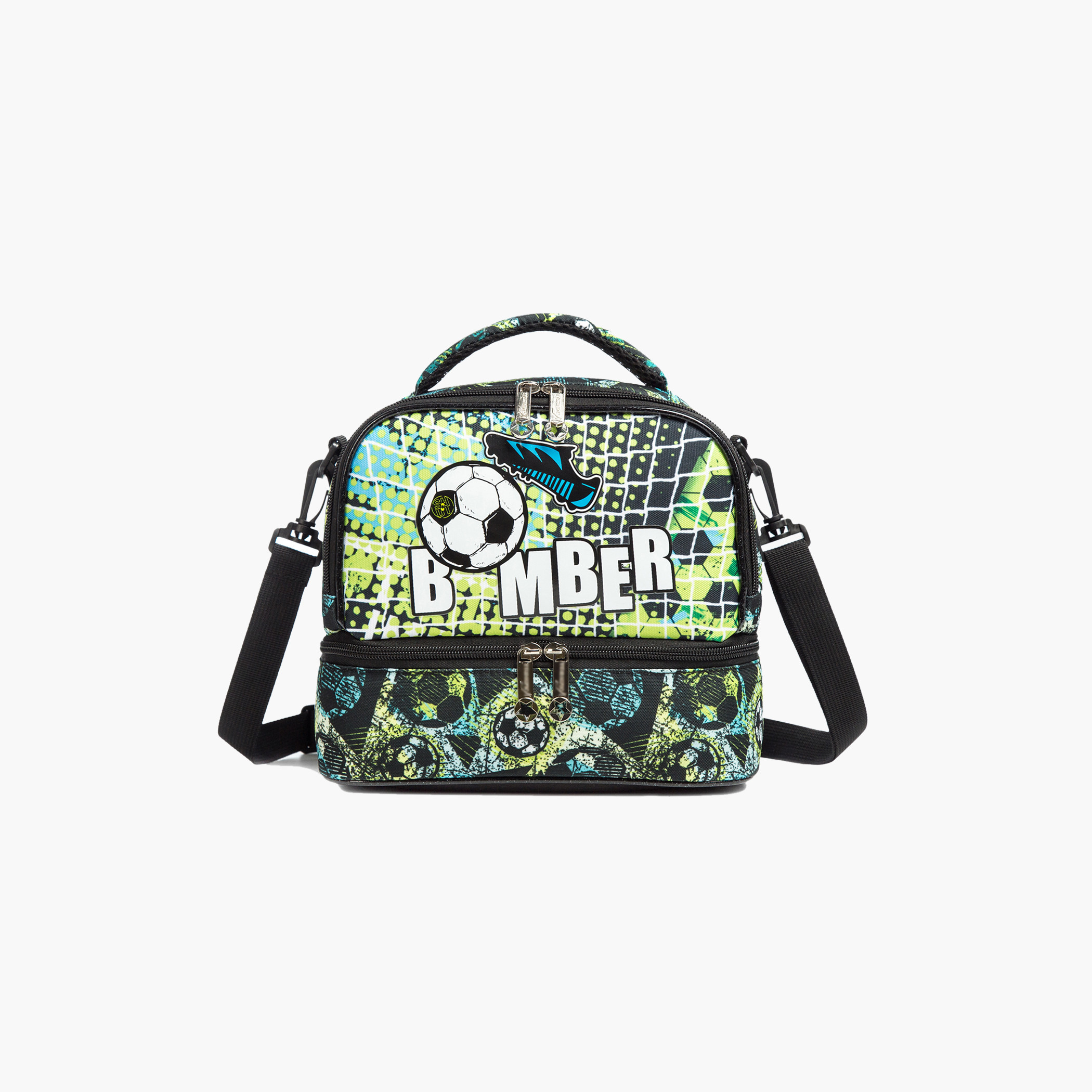 Eazy Kids Football Print Lunch Bag with Zip Closure-school-lunchessentials-lunchbags-image-6