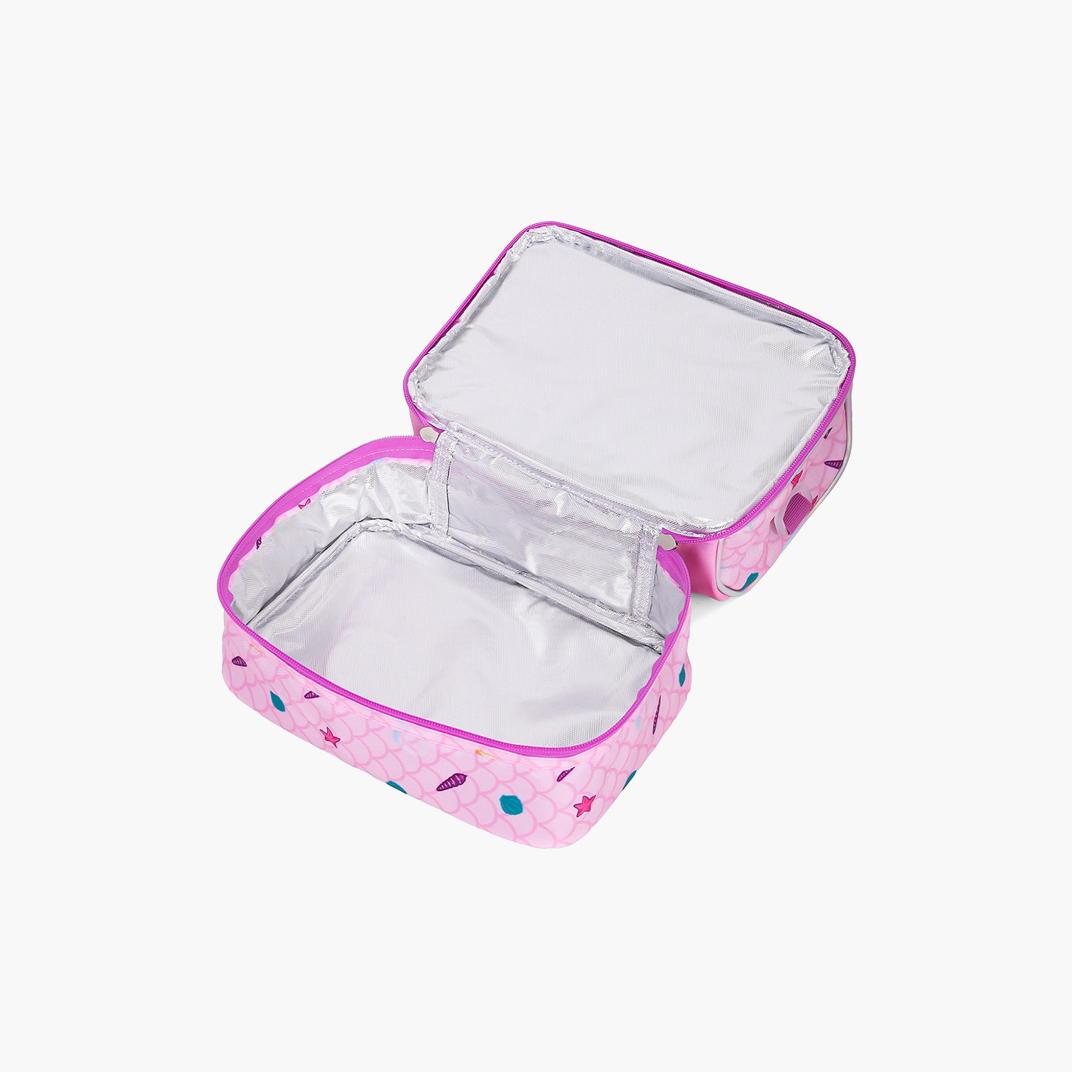 Eazy Kids Mermaid Print Dual Compartment Lunch Bag with Zip Closure-school-lunchessentials-lunchbags-image-5