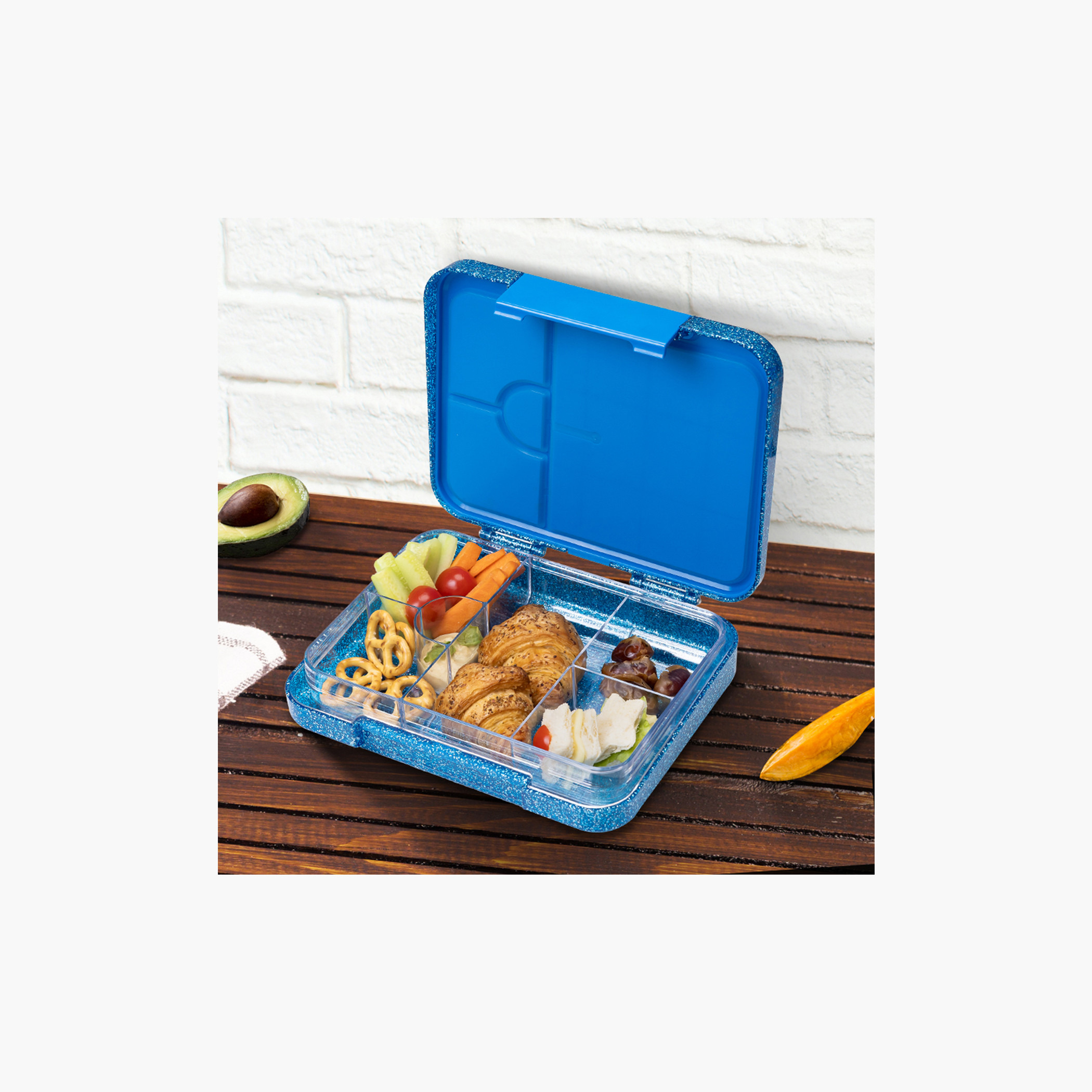 Eazy Kids Embellished 4-6 Compartment Convertible Bento Lunch Box with Cutlery-school-lunchessentials-lunchboxes-image-4