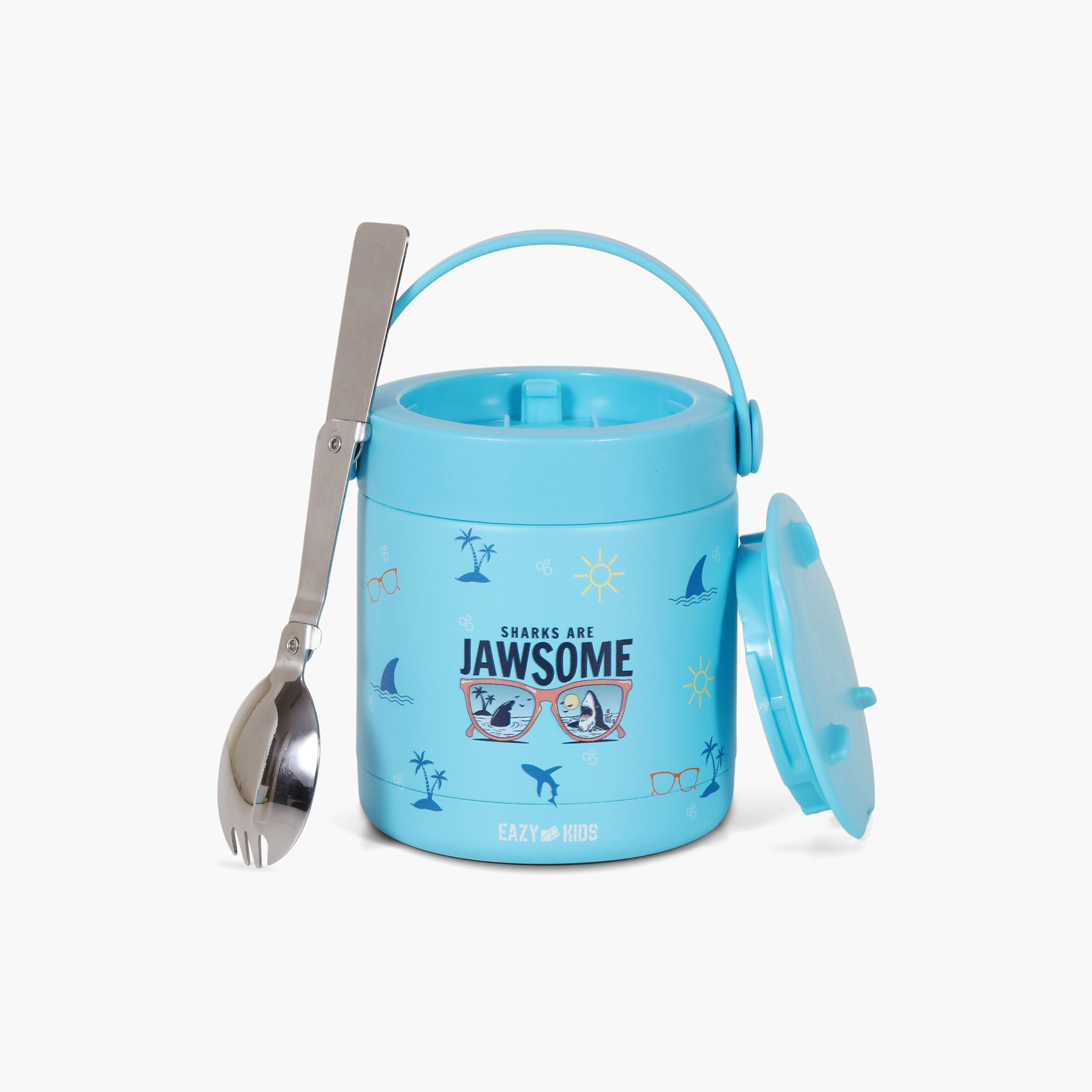 جرة طعام ستانلس ستيل معزولة بطبعات من إيزي كيدز - 350 مل-school-lunchessentials-lunchboxes-image-1