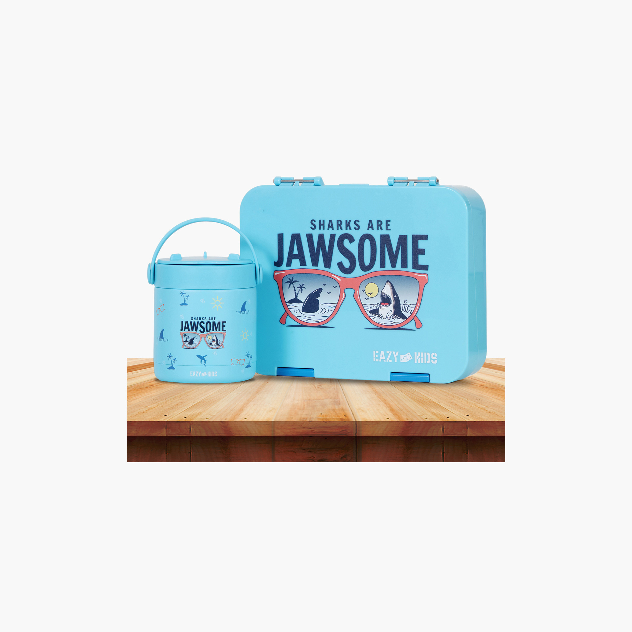 Eazy Kids Jawsome Shark Print Stainless Steel Insulated Food Jar - 350 ml-school-lunchessentials-lunchboxes-image-11