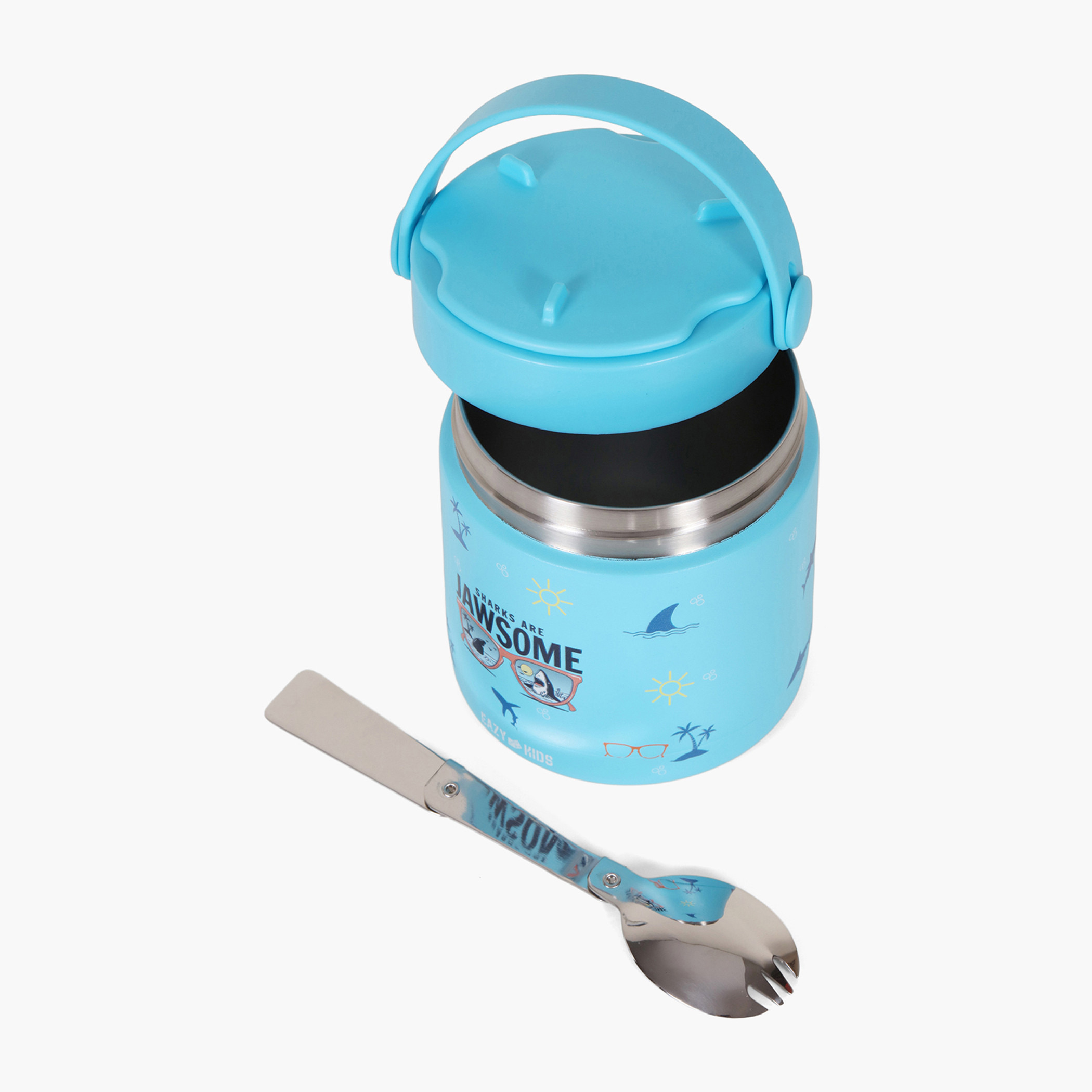 جرة طعام ستانلس ستيل معزولة بطبعات من إيزي كيدز - 350 مل-school-lunchessentials-lunchboxes-image-9